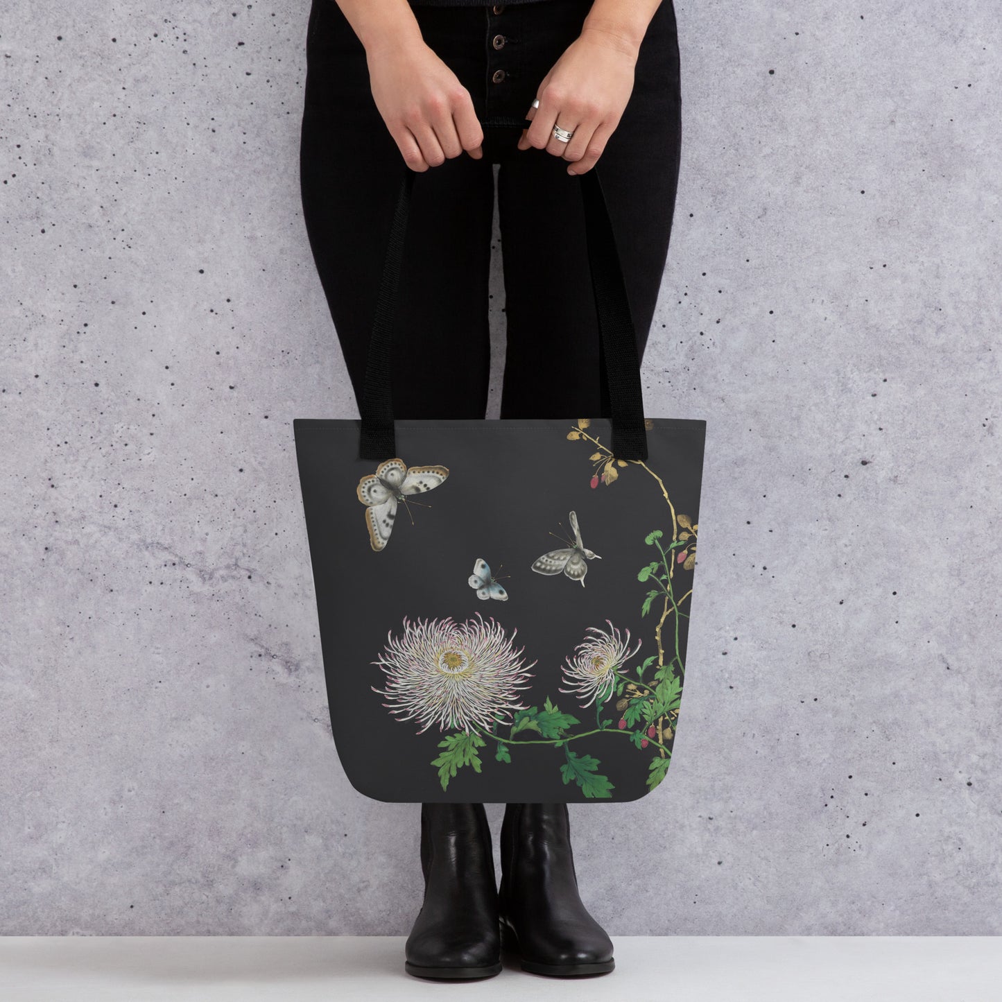 Cats And Butterflies Of Longevity｜Butterflies by the Chrysanthemum in Bloom｜Tote bag