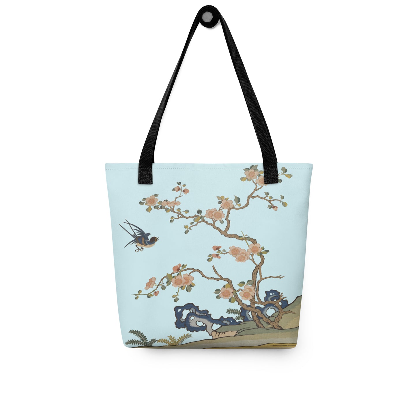 Kesi Flower Album｜Swallow in Flight, Harbinger of Spring｜Tote bag｜Aqua blue