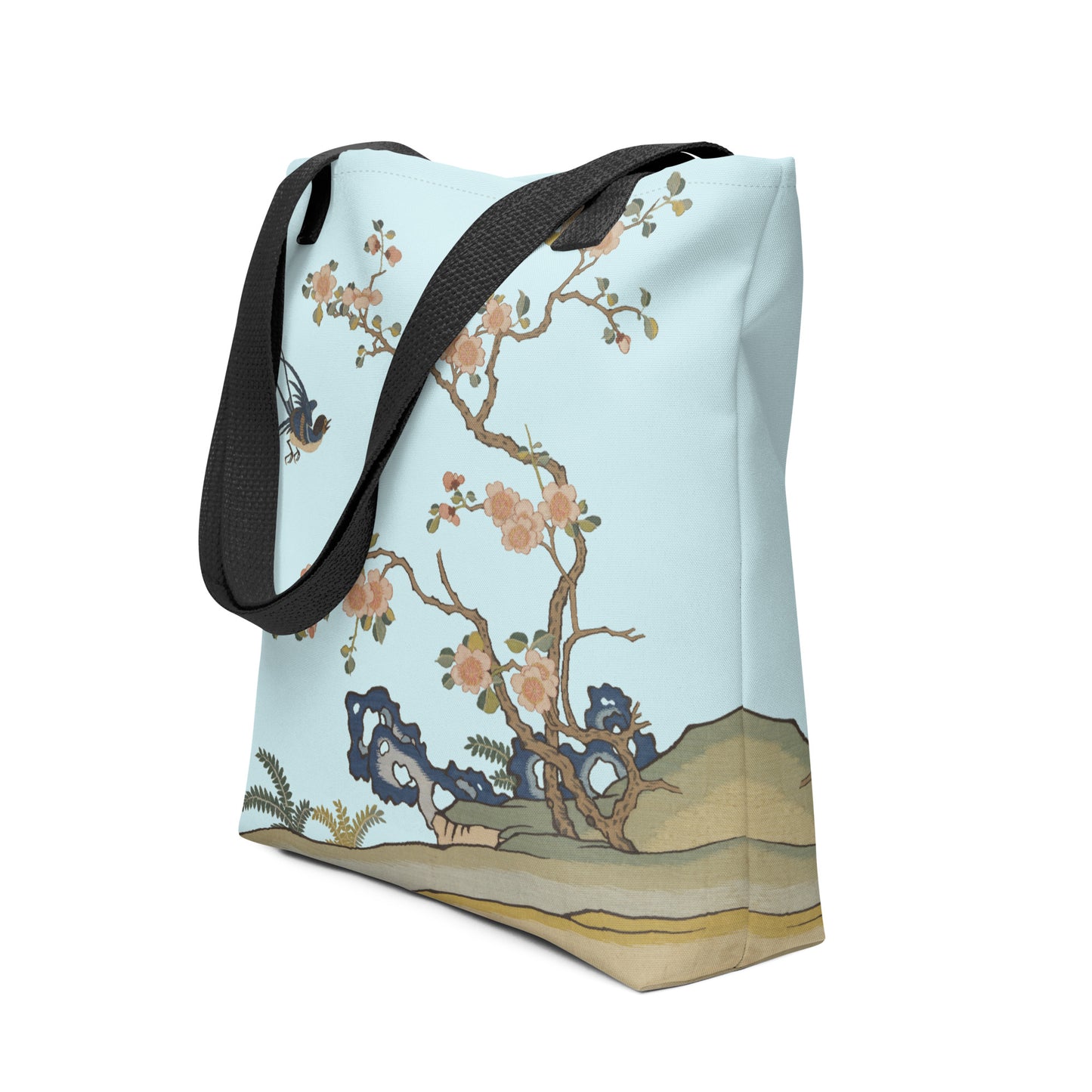 Kesi Flower Album｜Swallow in Flight, Harbinger of Spring｜Tote bag｜Aqua blue