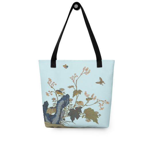 Kesi Flower Album｜Begonia Blossoms｜Tote bag｜Aqua blue