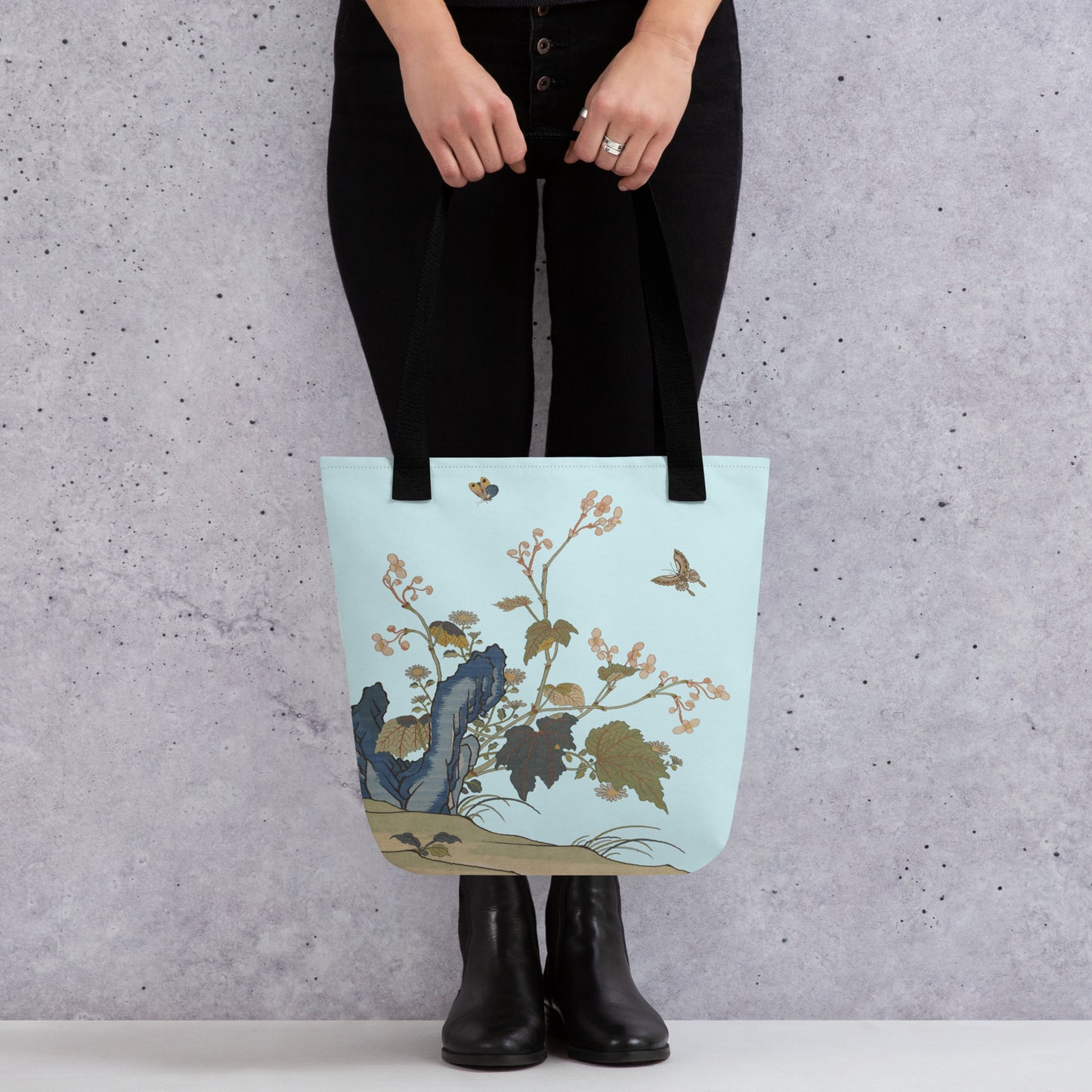 Kesi Flower Album｜Begonia Blossoms｜Tote bag｜Aqua blue