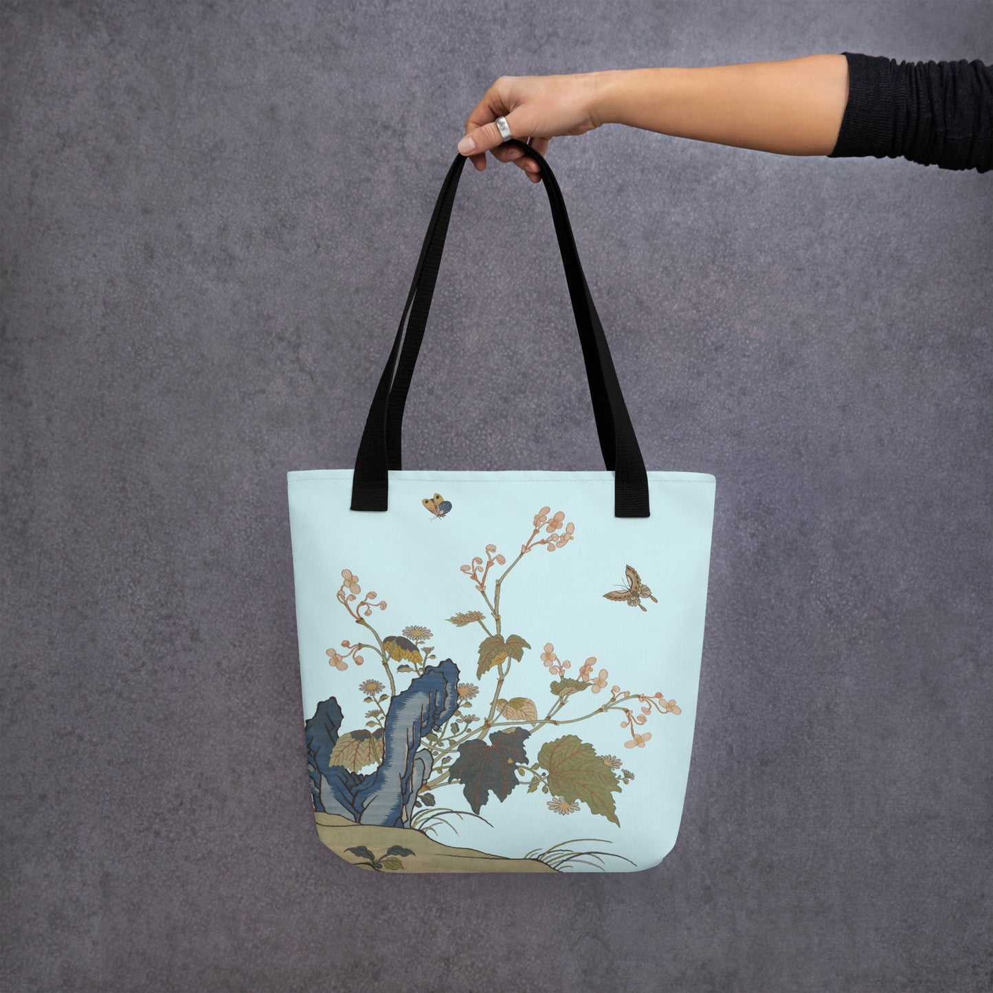 Kesi Flower Album｜Begonia Blossoms｜Tote bag｜Aqua blue