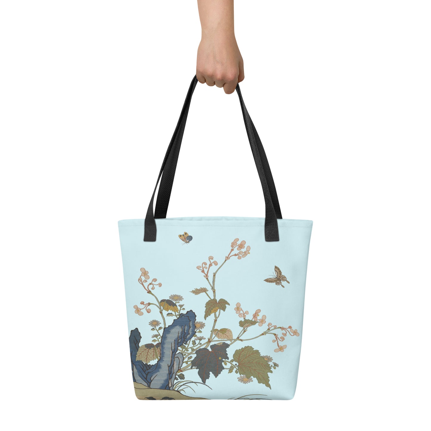 Kesi Flower Album｜Begonia Blossoms｜Tote bag｜Aqua blue