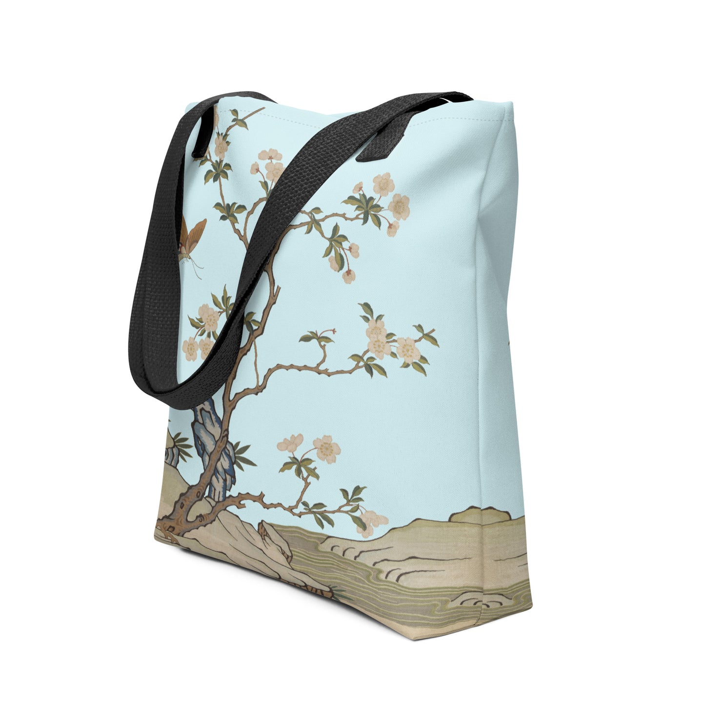 Kesi Flower Album｜Plum Blossoms and Butterfly｜Tote bag｜Aqua blue