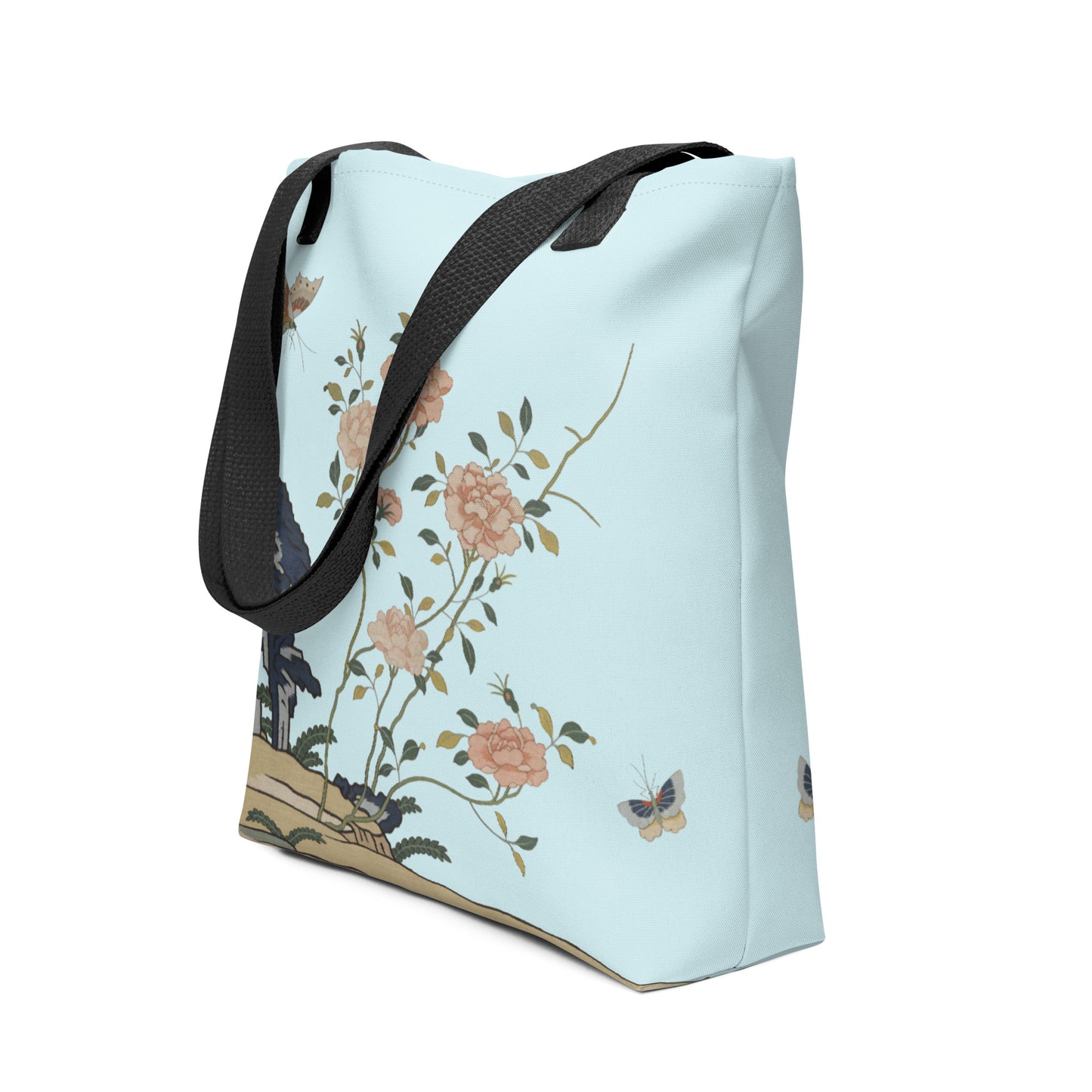 Kesi Flower Album｜Red Roses｜Tote bag｜Aqua blue