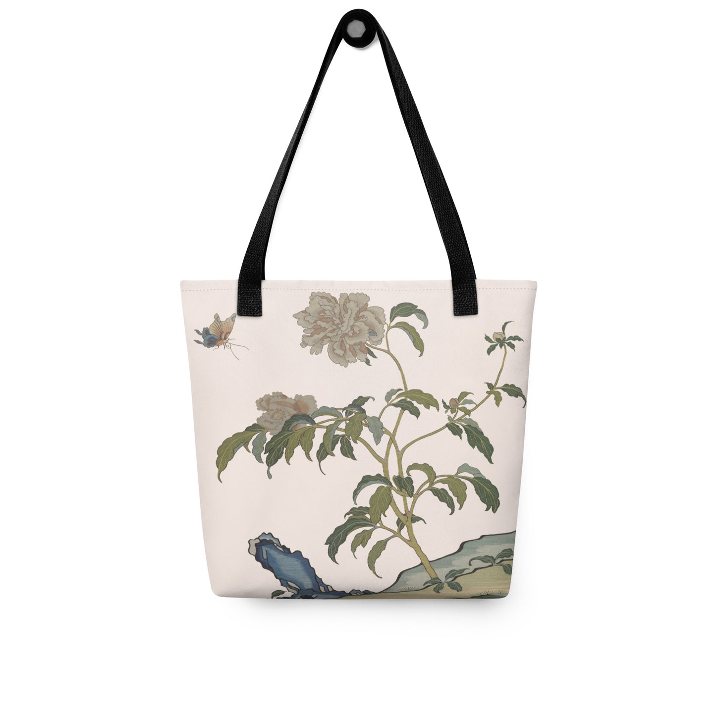 Kesi Flower Album｜Peonies and Butterfly｜Tote bag｜Fish belly white