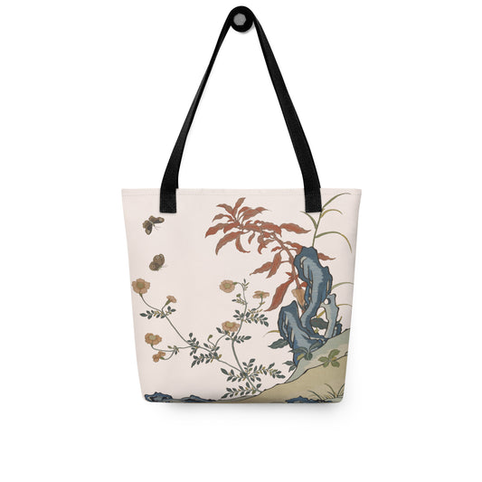 Kesi Flower Album｜Butterflies and Flowers｜Tote bag｜Fish belly white