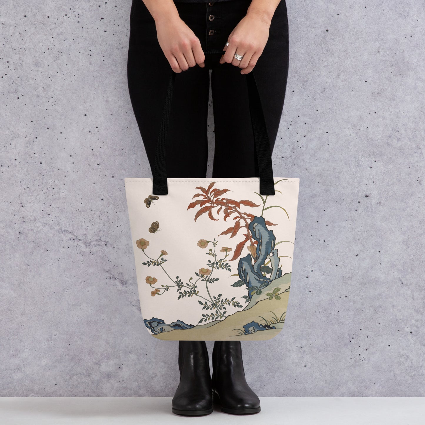 Kesi Flower Album｜Butterflies and Flowers｜Tote bag｜Fish belly white