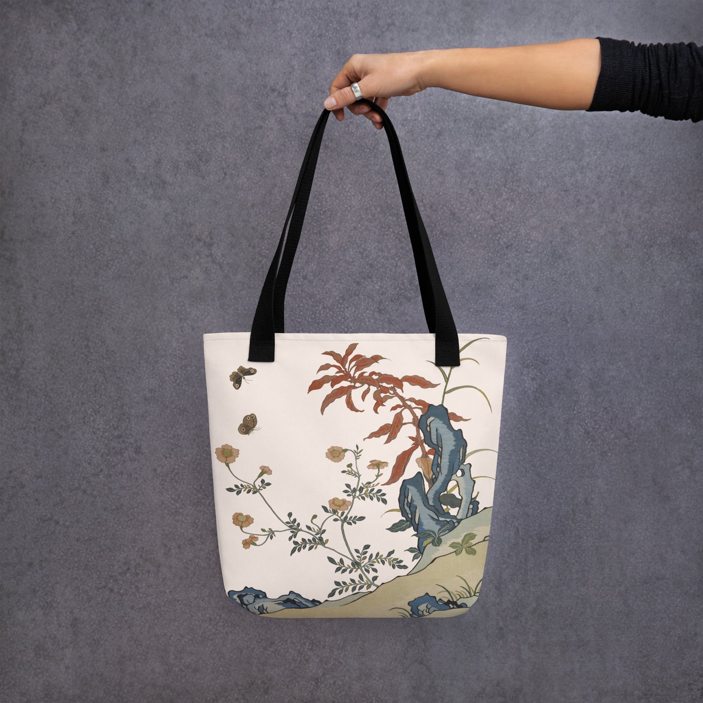 Kesi Flower Album｜Butterflies and Flowers｜Tote bag｜Fish belly white