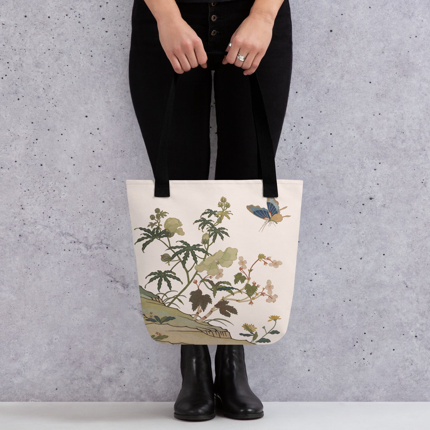 Kesi Flower Album｜Hibiscus and Begonia Blossoms｜Tote bag｜Fish belly white