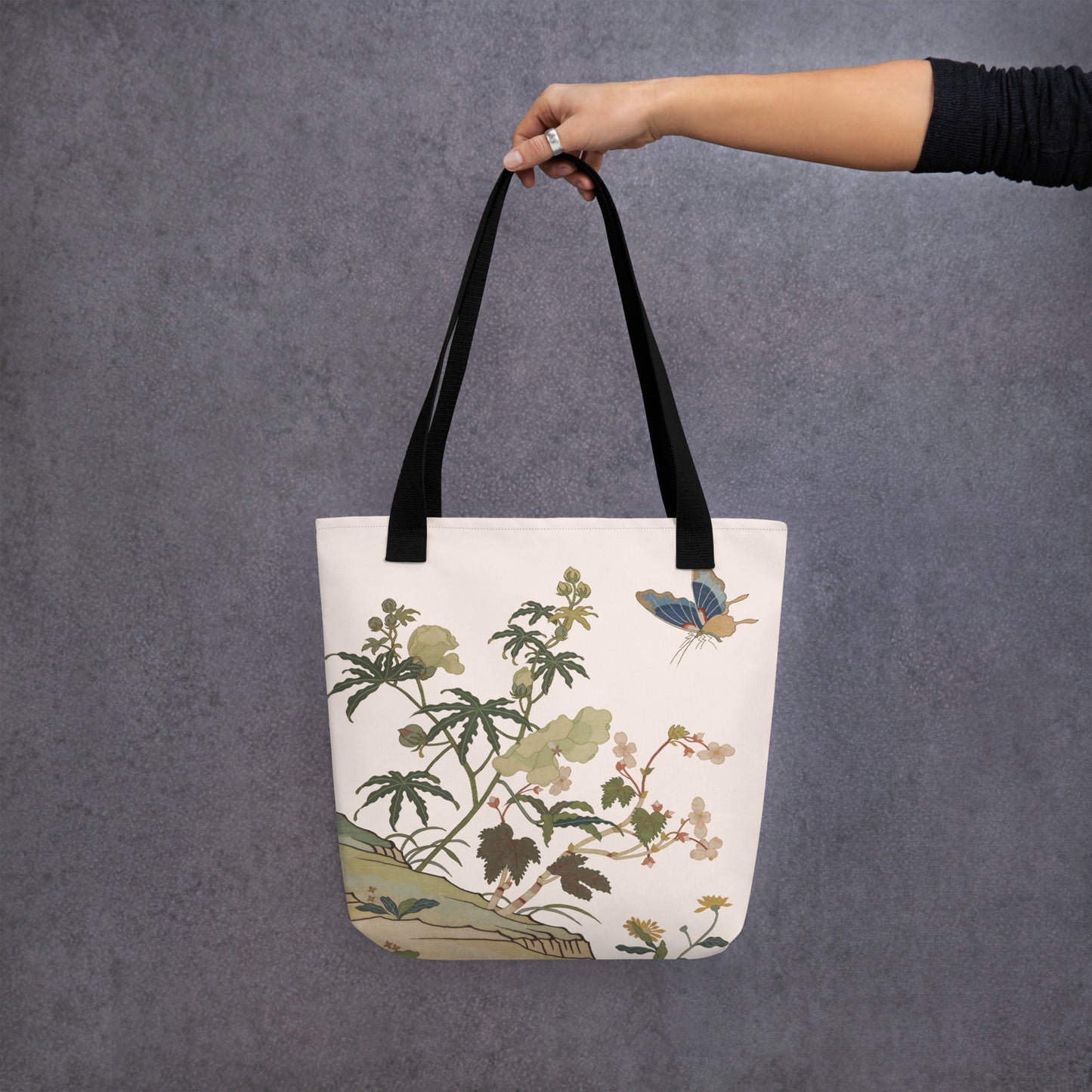 Kesi Flower Album｜Hibiscus and Begonia Blossoms｜Tote bag｜Fish belly white