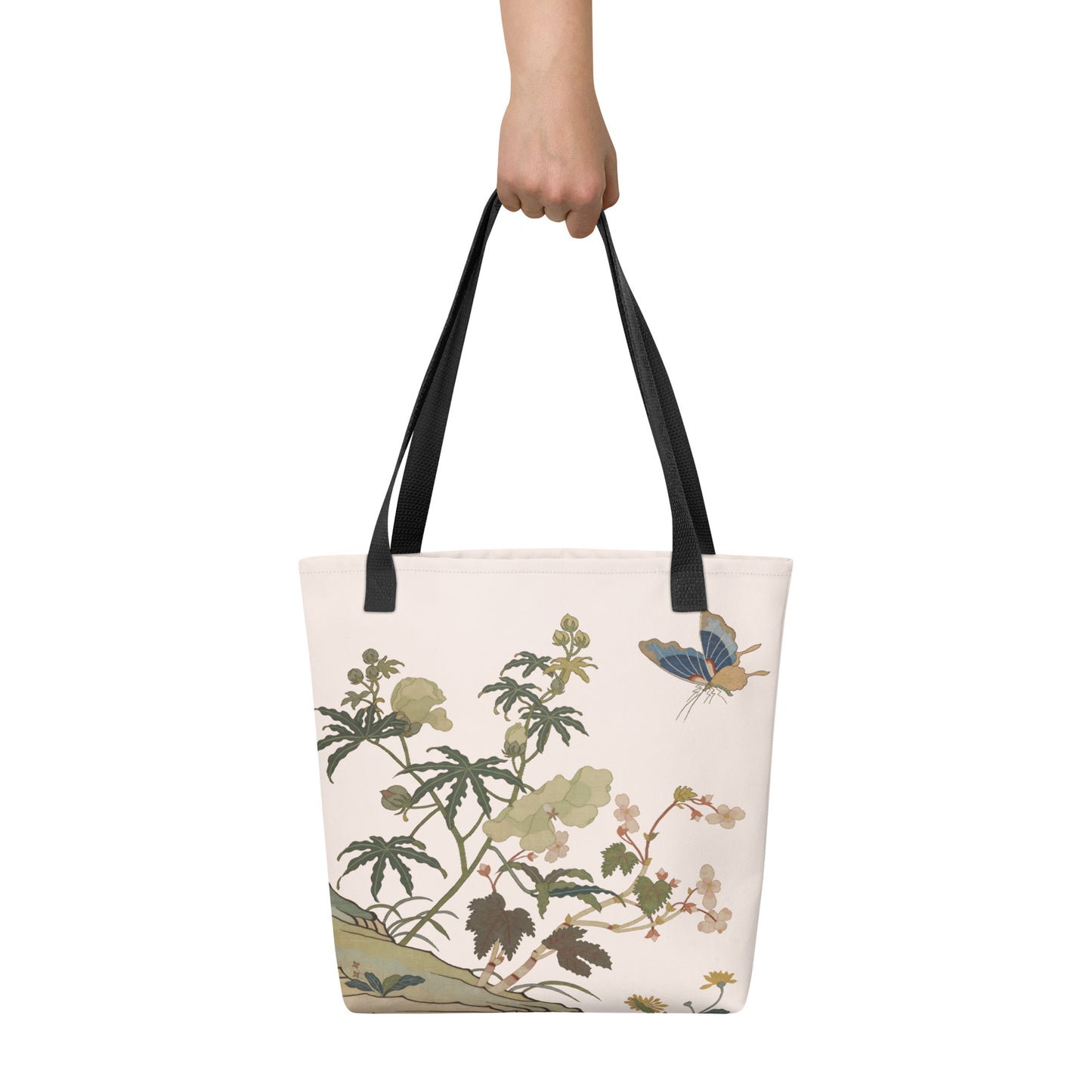 Kesi Flower Album｜Hibiscus and Begonia Blossoms｜Tote bag｜Fish belly white