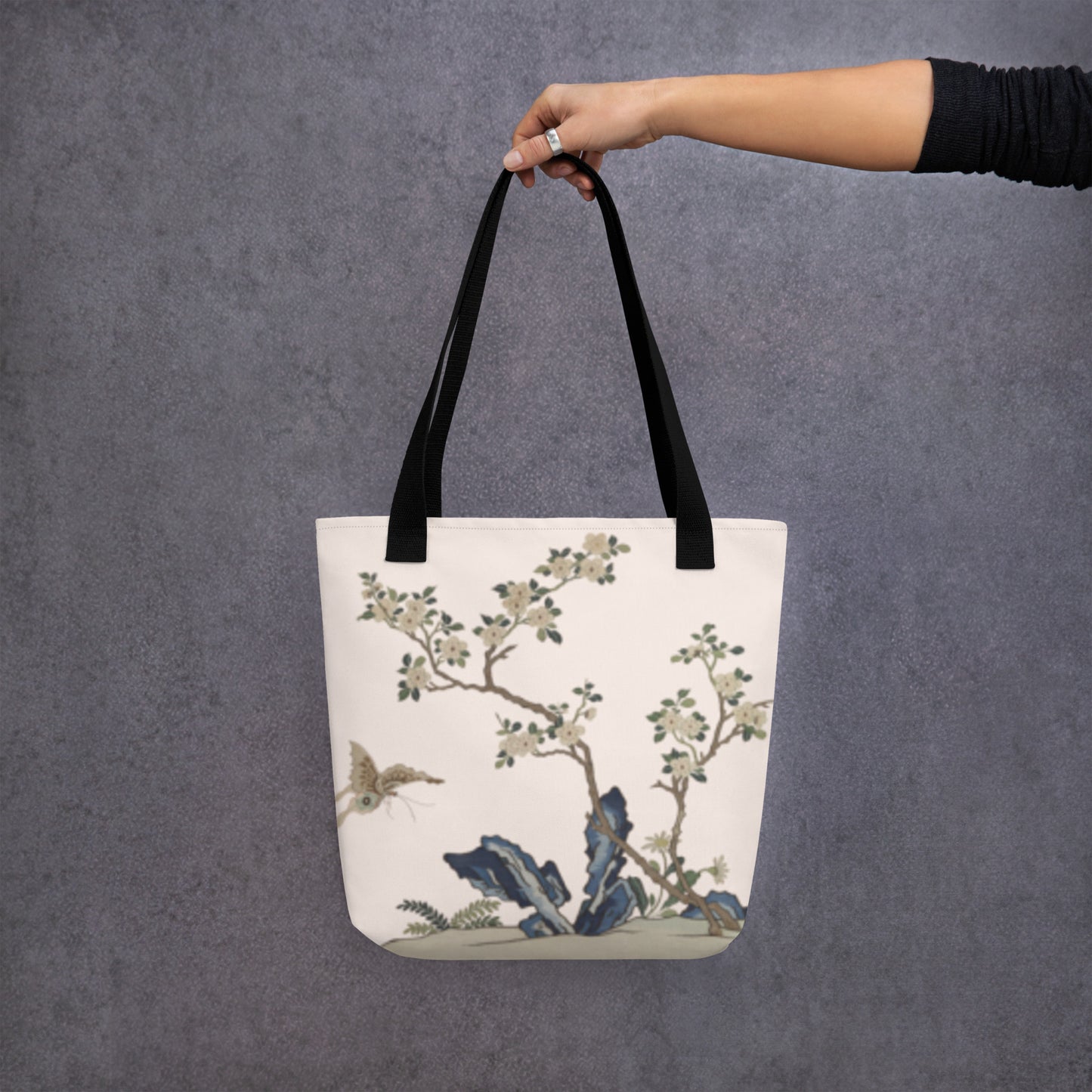 Kesi Flower Album｜Narcissus and Peaches｜Tote bag｜Fish belly white