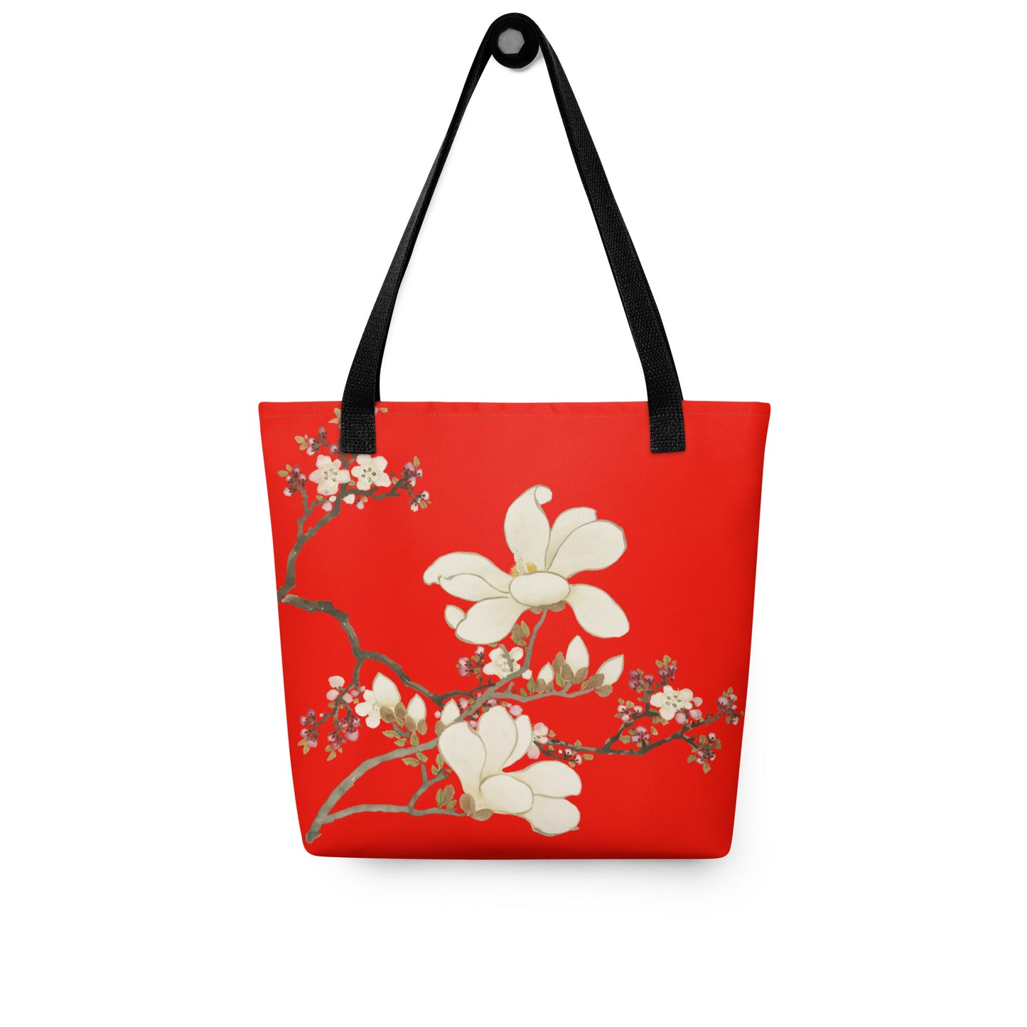 The Spirit of Flowers in Twelve Months｜Apricot and Lily Magnolia in Blossom｜Tote bag｜Garnet red