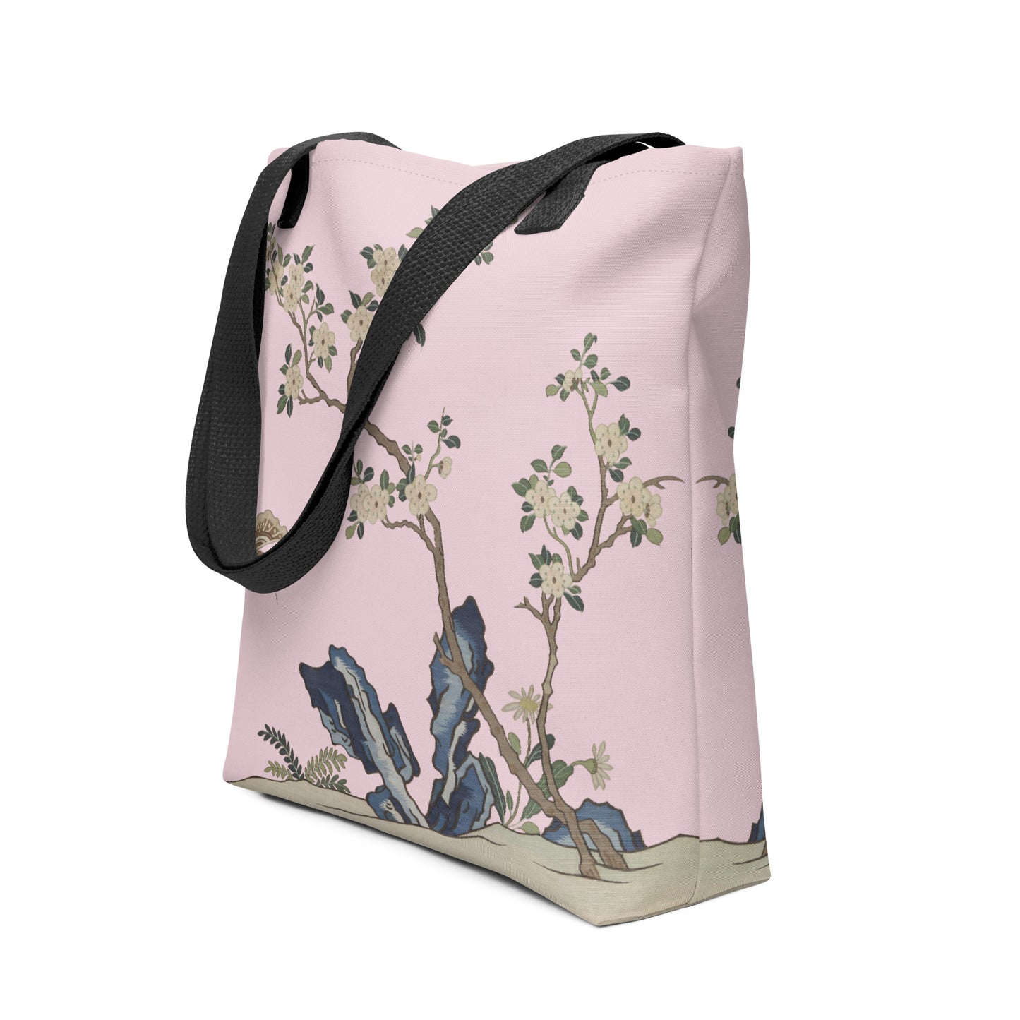 Kesi Flower Album｜White Plum Blossoms and Butterfly｜Tote bag｜Pale pinkish gray