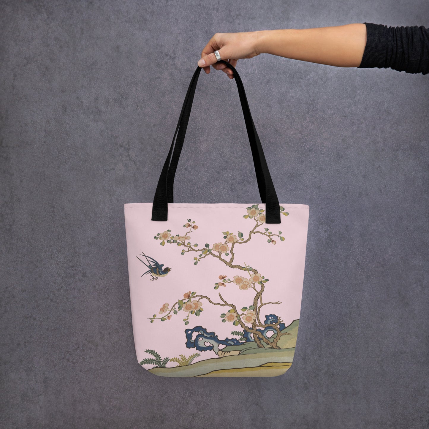 Kesi Flower Album｜Swallow in Flight, Harbinger of Spring｜Tote bag｜Pale pinkish gray