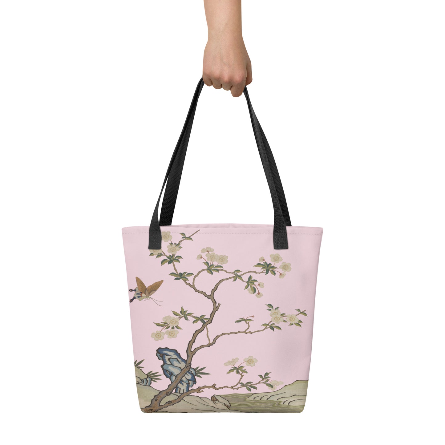 Kesi Flower Album｜Plum Blossoms and Butterfly｜Tote bag｜Pale pinkish gray