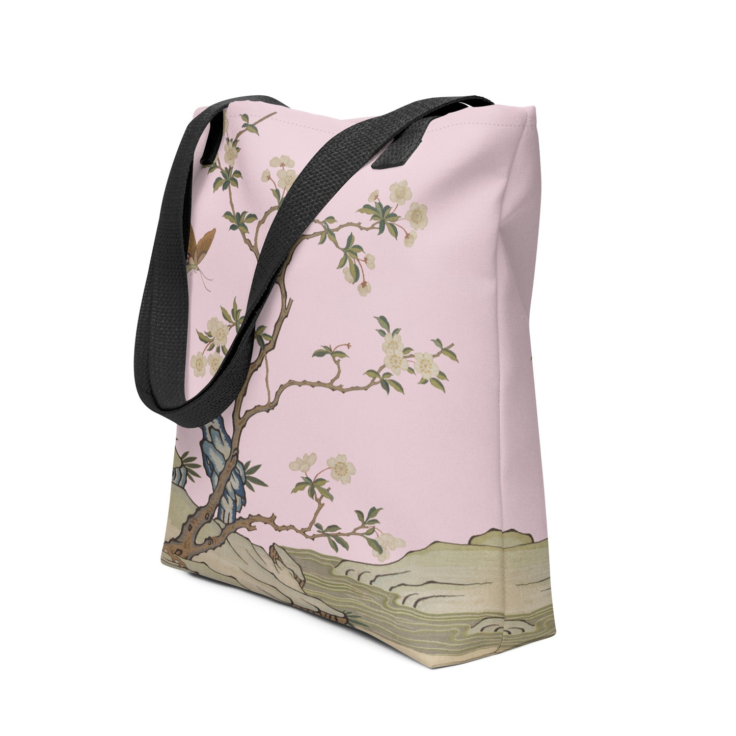 Kesi Flower Album｜Plum Blossoms and Butterfly｜Tote bag｜Pale pinkish gray