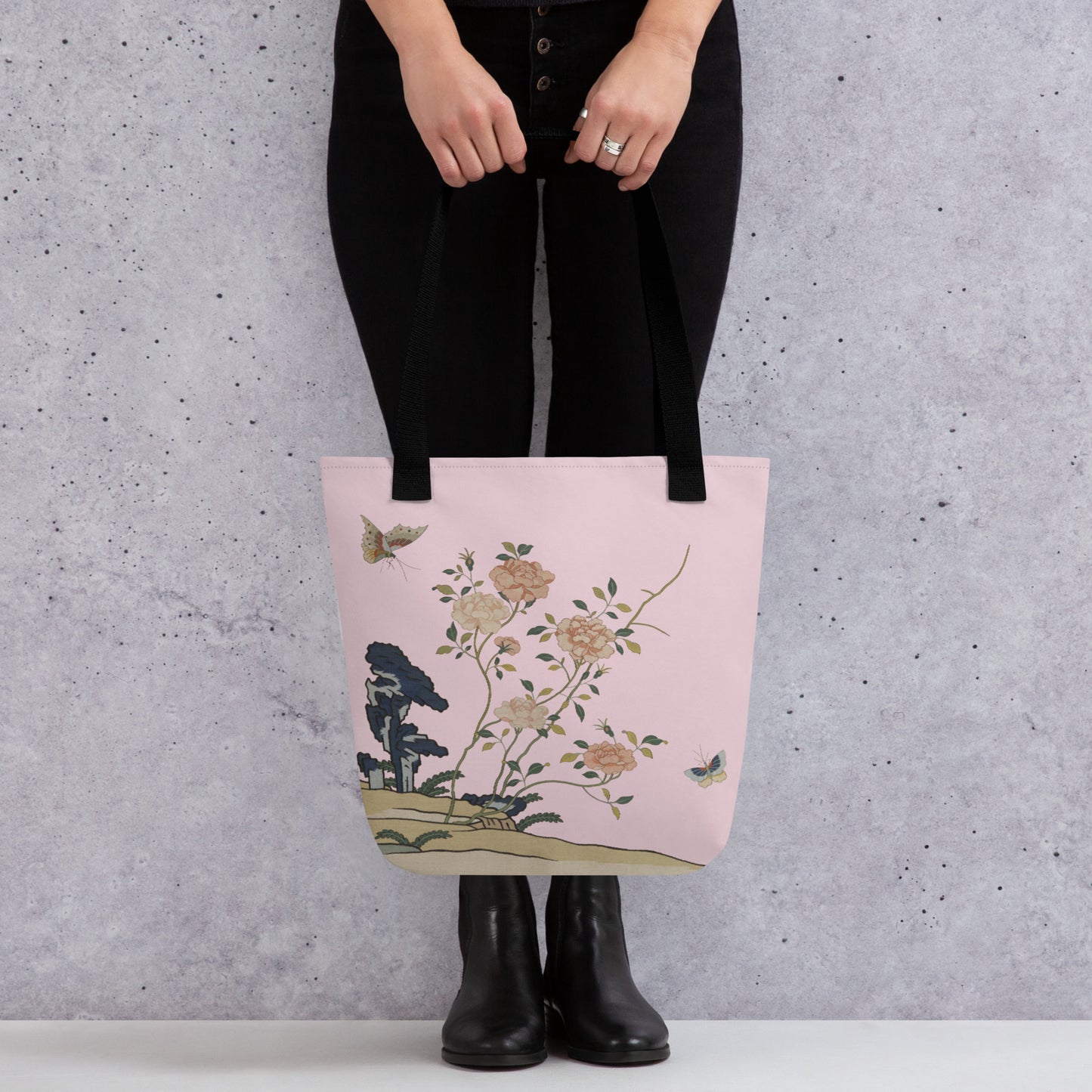 Kesi Flower Album｜Red Roses｜Tote bag｜Pale pinkish gray