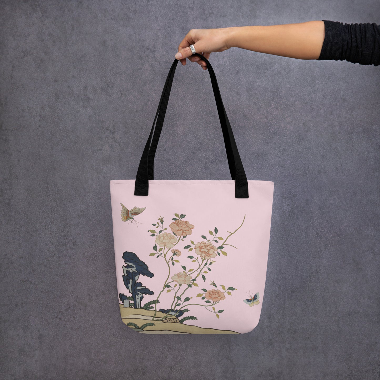 Kesi Flower Album｜Red Roses｜Tote bag｜Pale pinkish gray