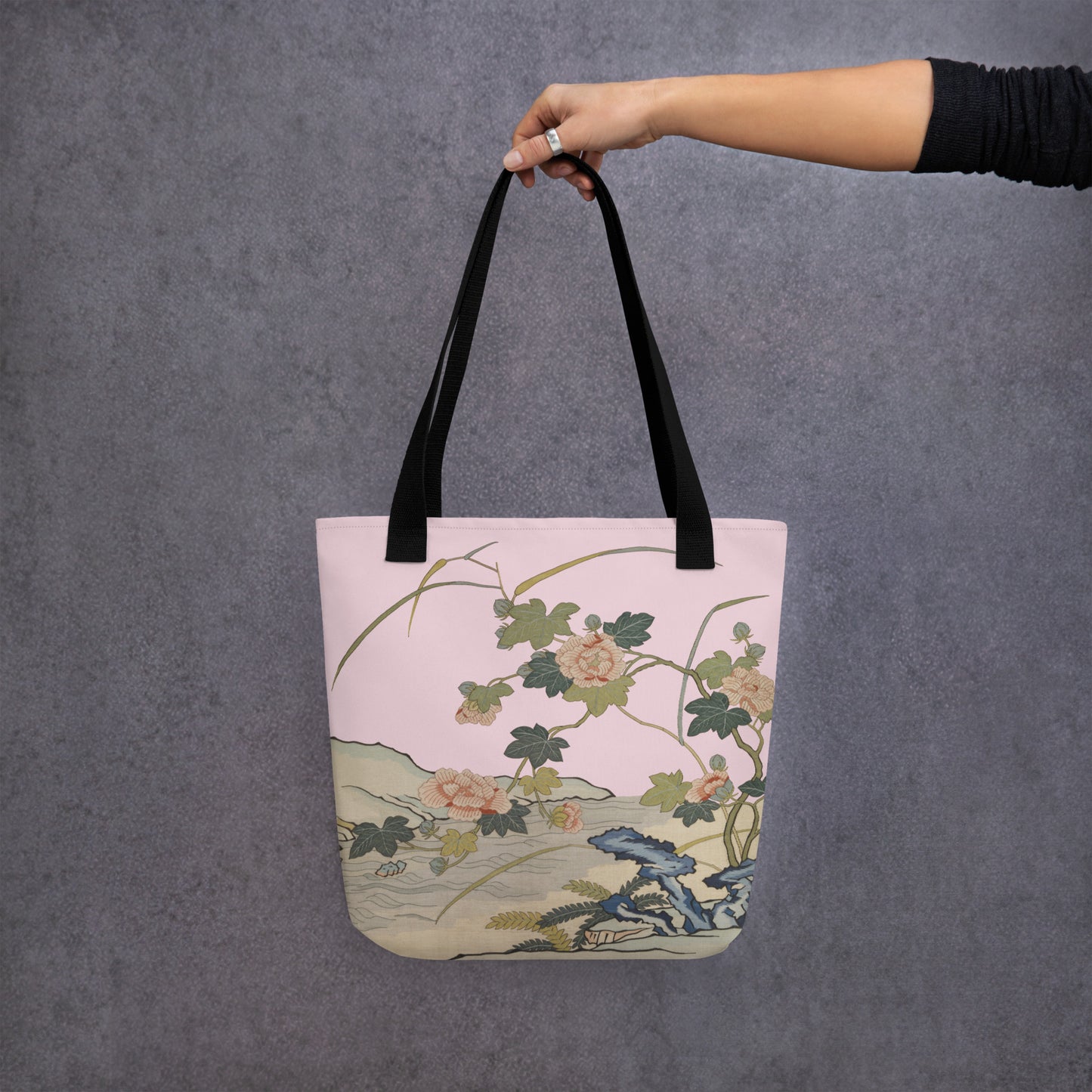 Kesi Flower Album｜Hibiscus by the Water｜Tote bag｜Pale pinkish gray