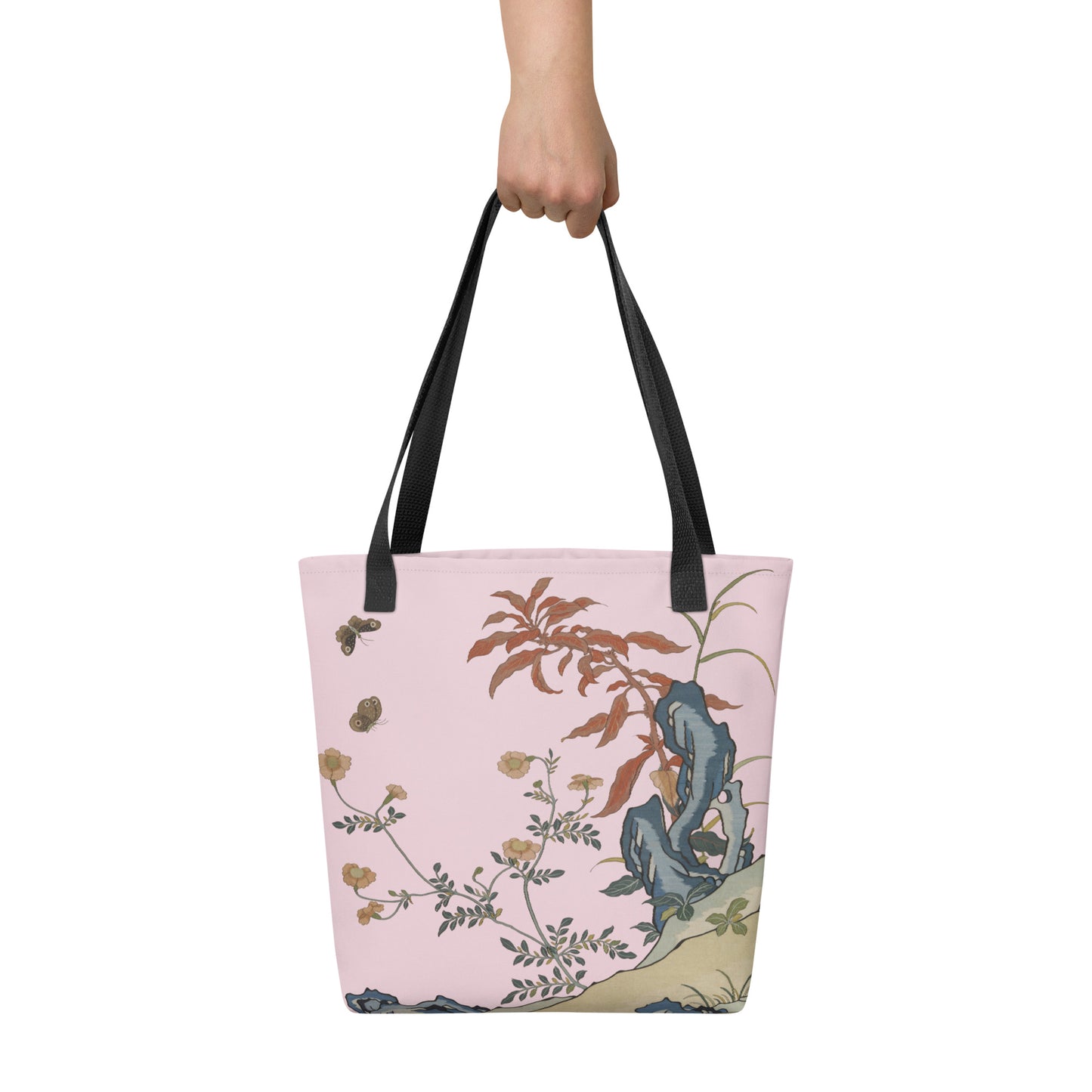 Kesi Flower Album｜Butterflies and Flowers｜Tote bag｜Pale pinkish gray