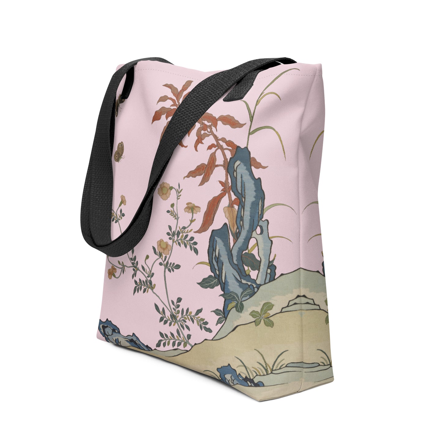 Kesi Flower Album｜Butterflies and Flowers｜Tote bag｜Pale pinkish gray