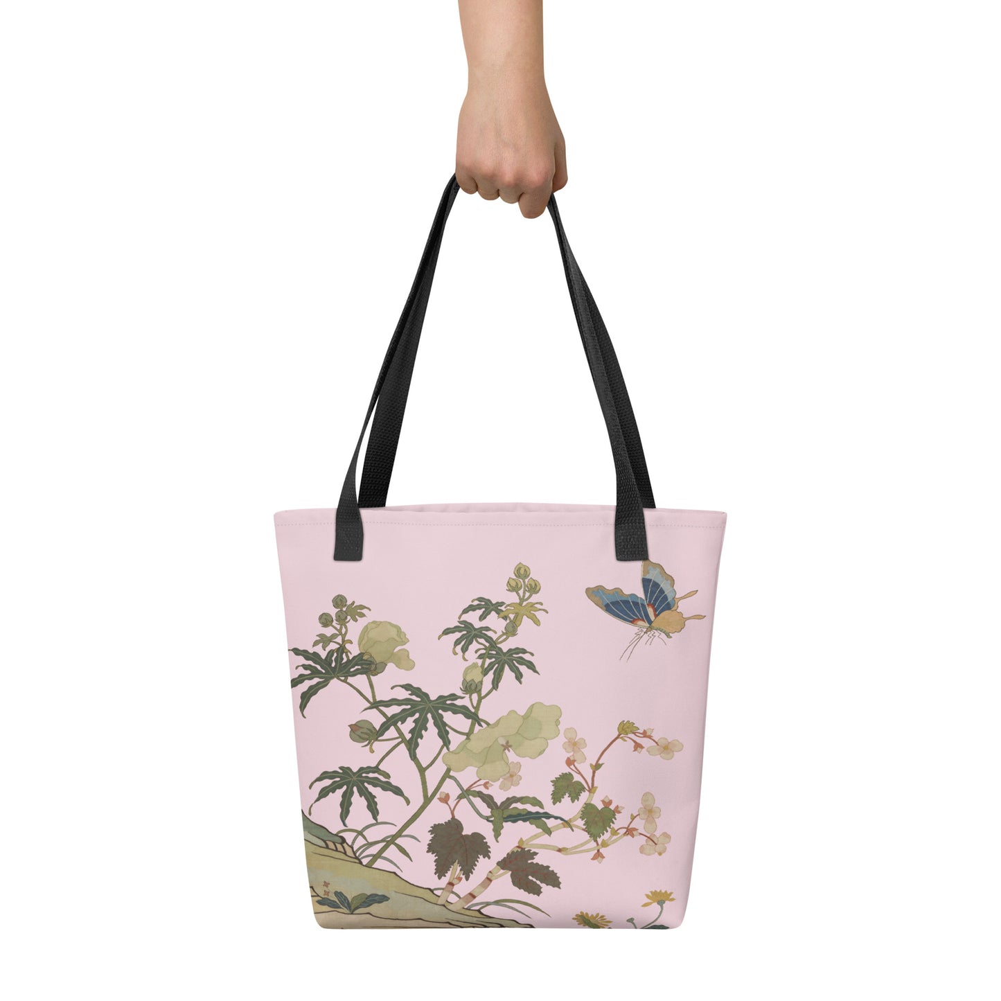 Kesi Flower Album｜Hibiscus and Begonia Blossoms｜Tote bag｜Pale pinkish gray