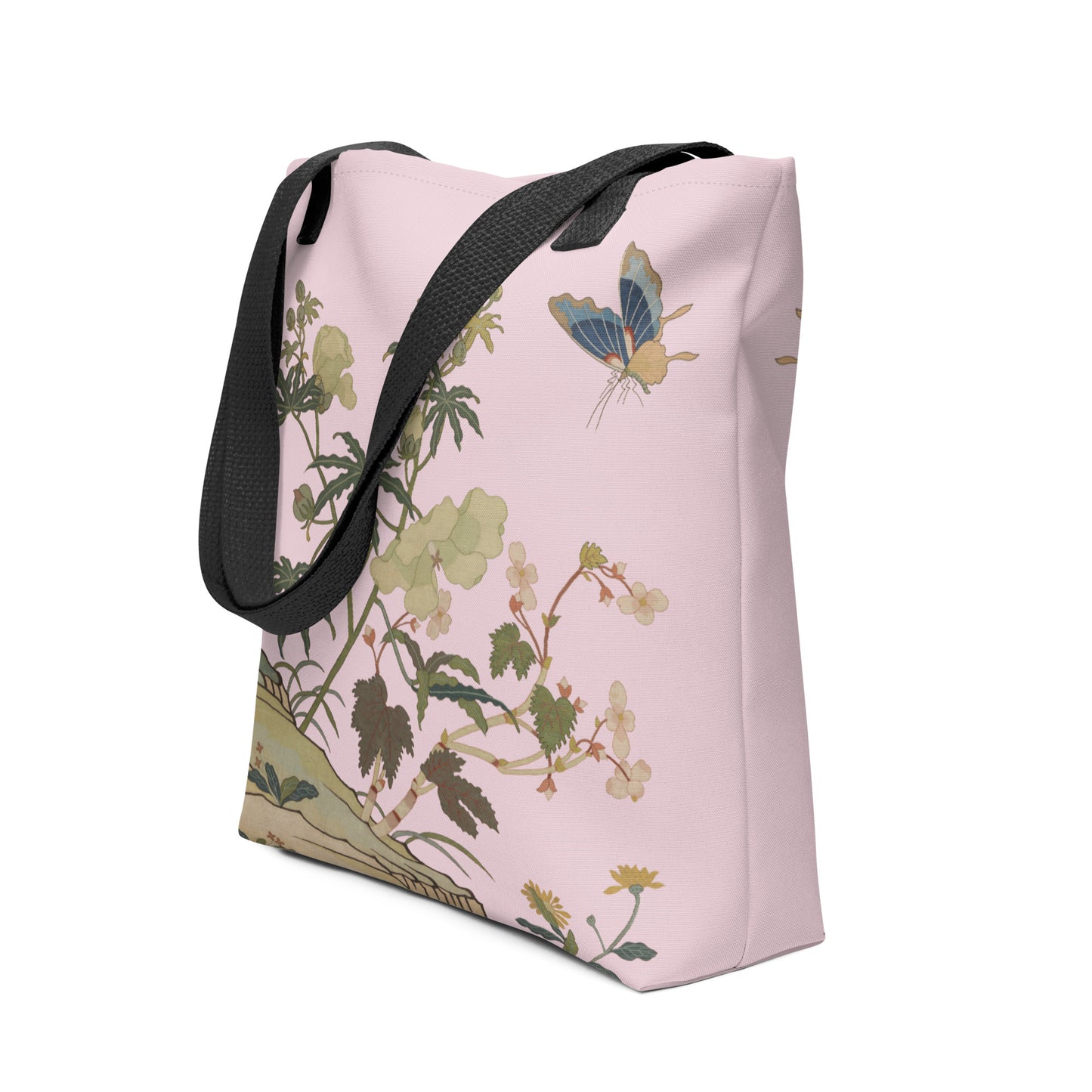 Kesi Flower Album｜Hibiscus and Begonia Blossoms｜Tote bag｜Pale pinkish gray