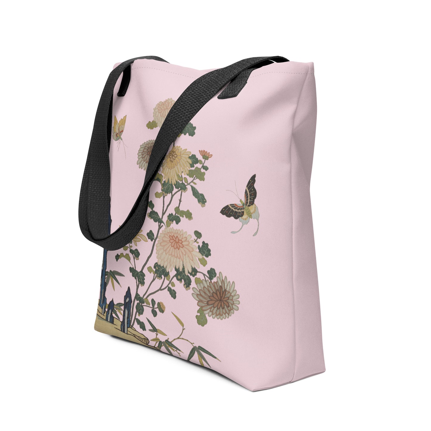 Kesi Flower Album｜Chrysanthemums and Butterflies｜Tote bag｜Pale pinkish gray