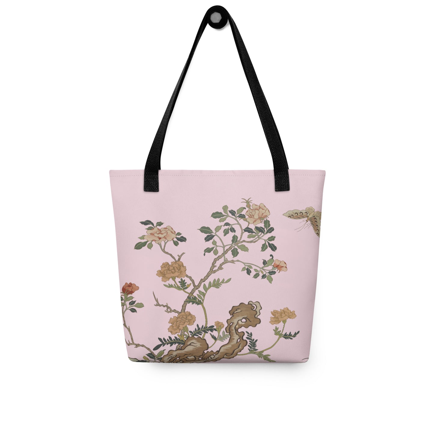 Kesi Flower Album｜Camellia and Butterfly｜Tote bag｜Pale pinkish gray