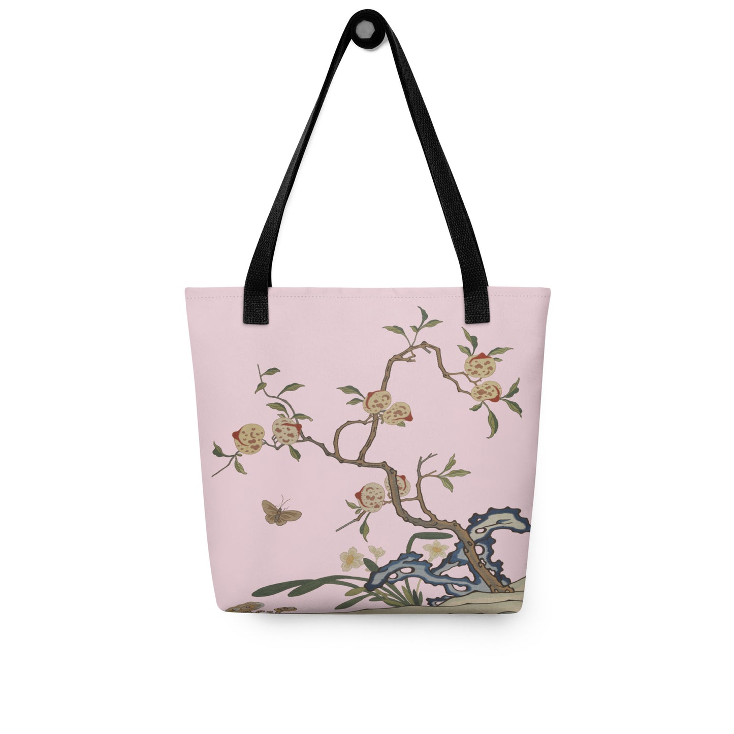 Kesi Flower Album｜Narcissus and Peaches｜Tote bag｜Pale pinkish gray