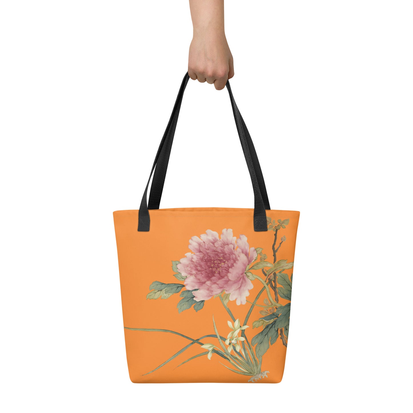 The Spirit of Flowers in Twelve Months｜Orchid and Tree Peony in Bloom｜Tote bag｜Orange