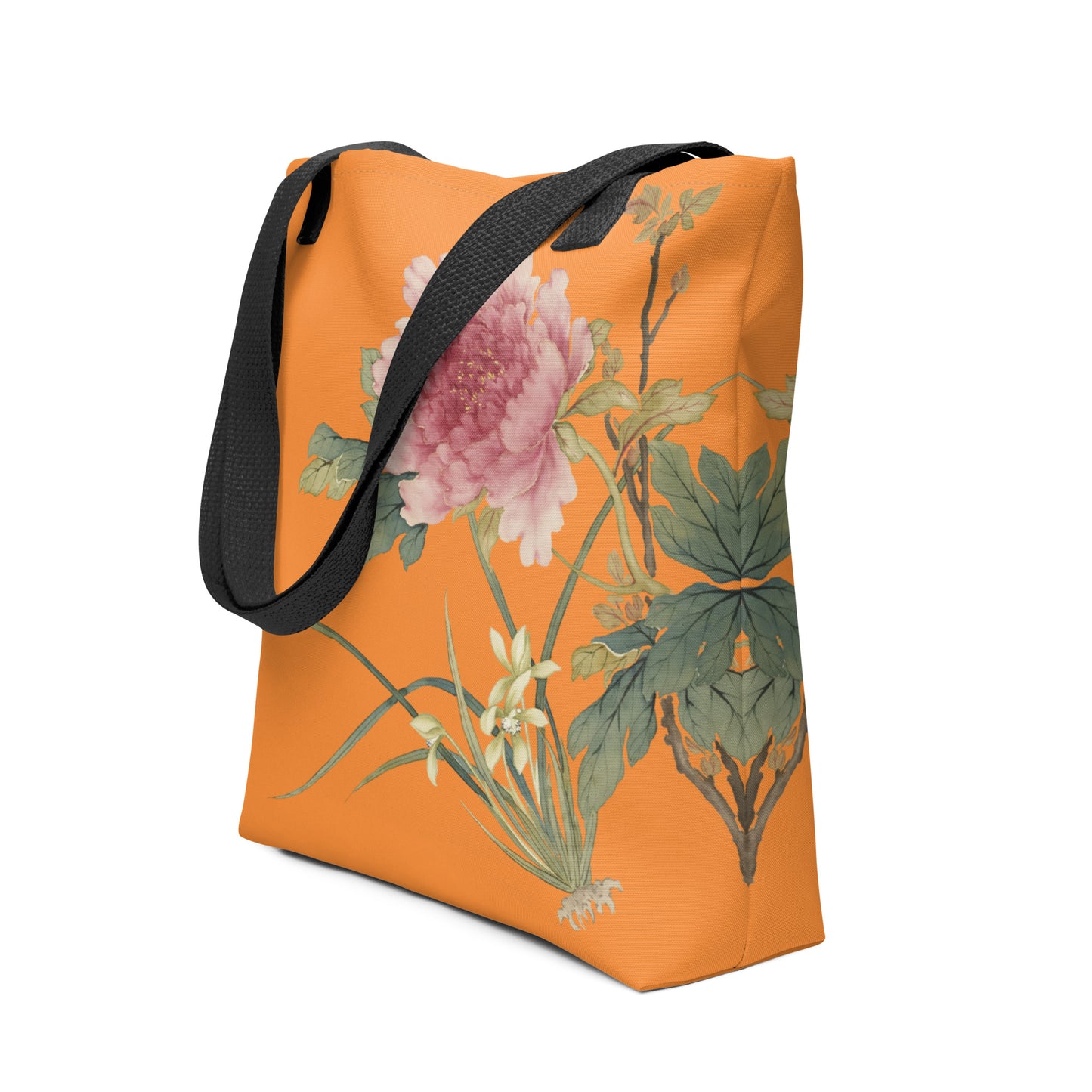 The Spirit of Flowers in Twelve Months｜Orchid and Tree Peony in Bloom｜Tote bag｜Orange