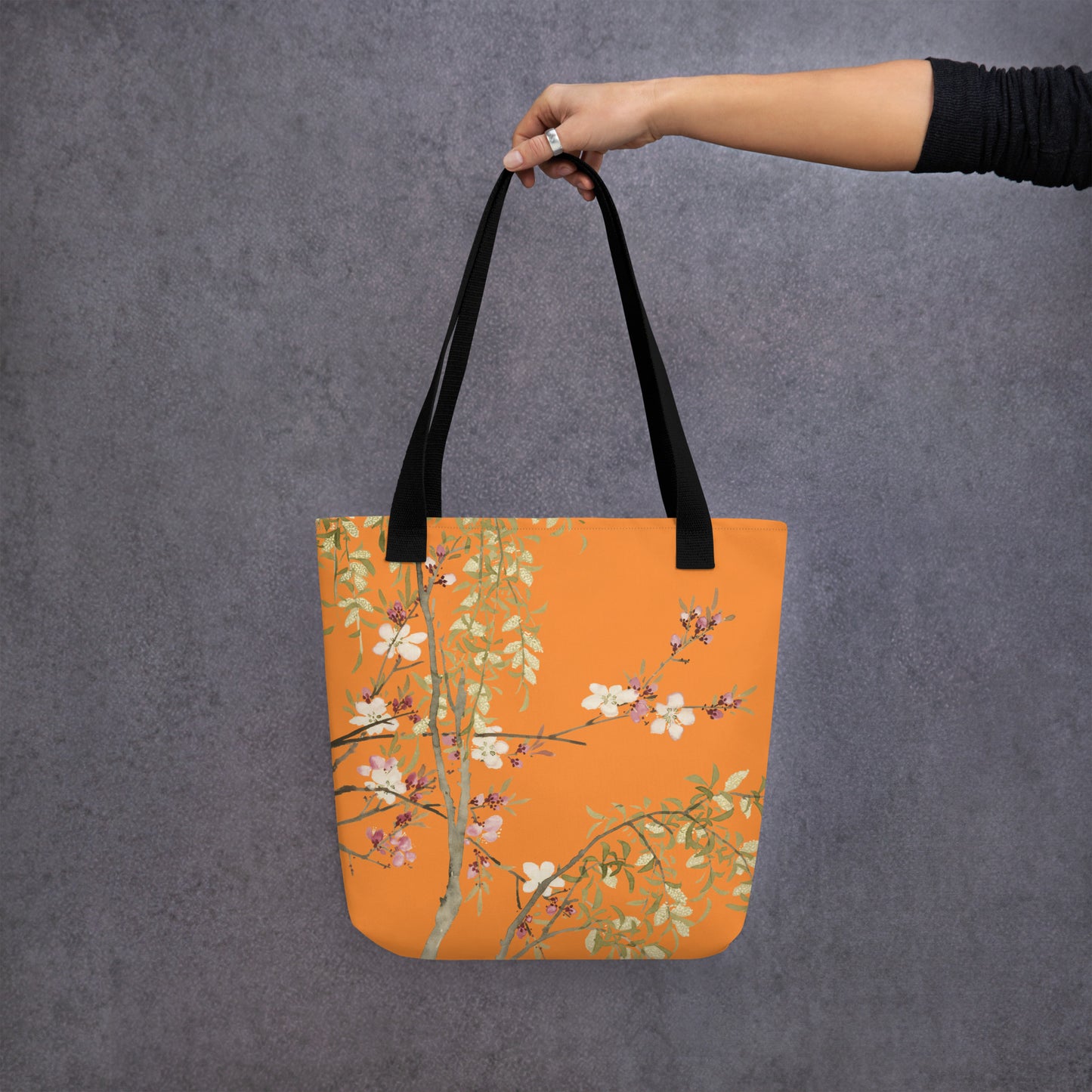 The Spirit of Flowers in Twelve Months｜Willow and Peach Blossom｜Tote bag｜Orange