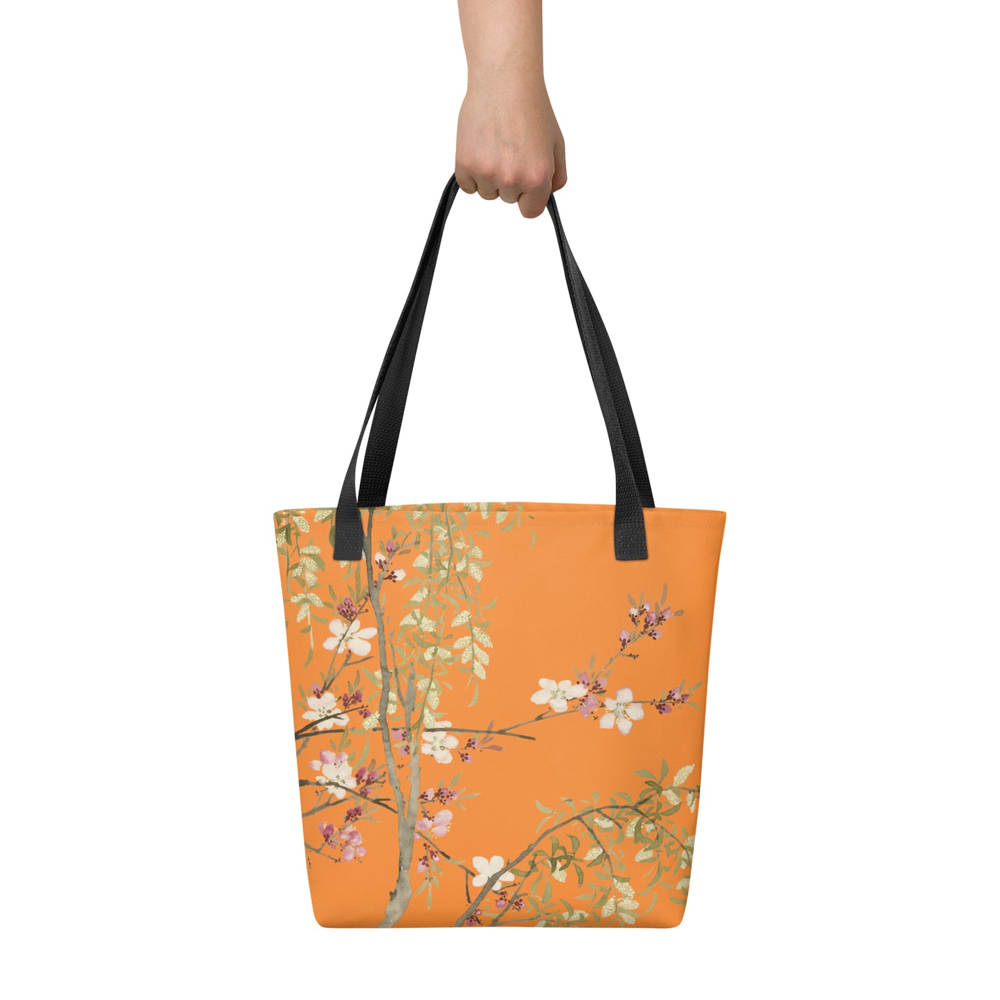 The Spirit of Flowers in Twelve Months｜Willow and Peach Blossom｜Tote bag｜Orange