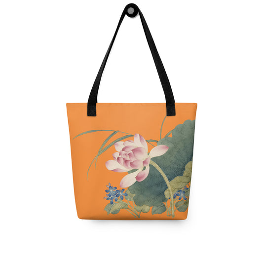 The Spirit of Flowers in Twelve Months｜Lotus in Bloom｜Tote bag｜Orange