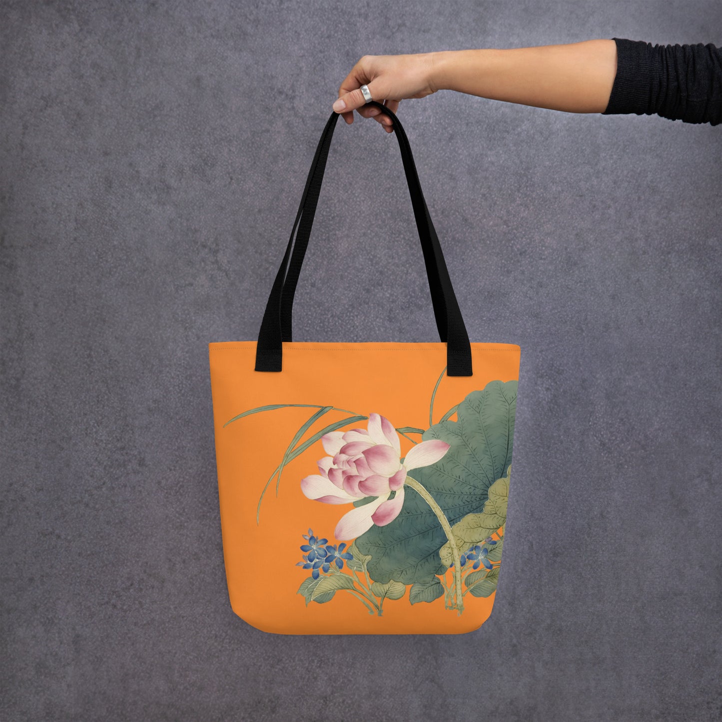 The Spirit of Flowers in Twelve Months｜Lotus in Bloom｜Tote bag｜Orange