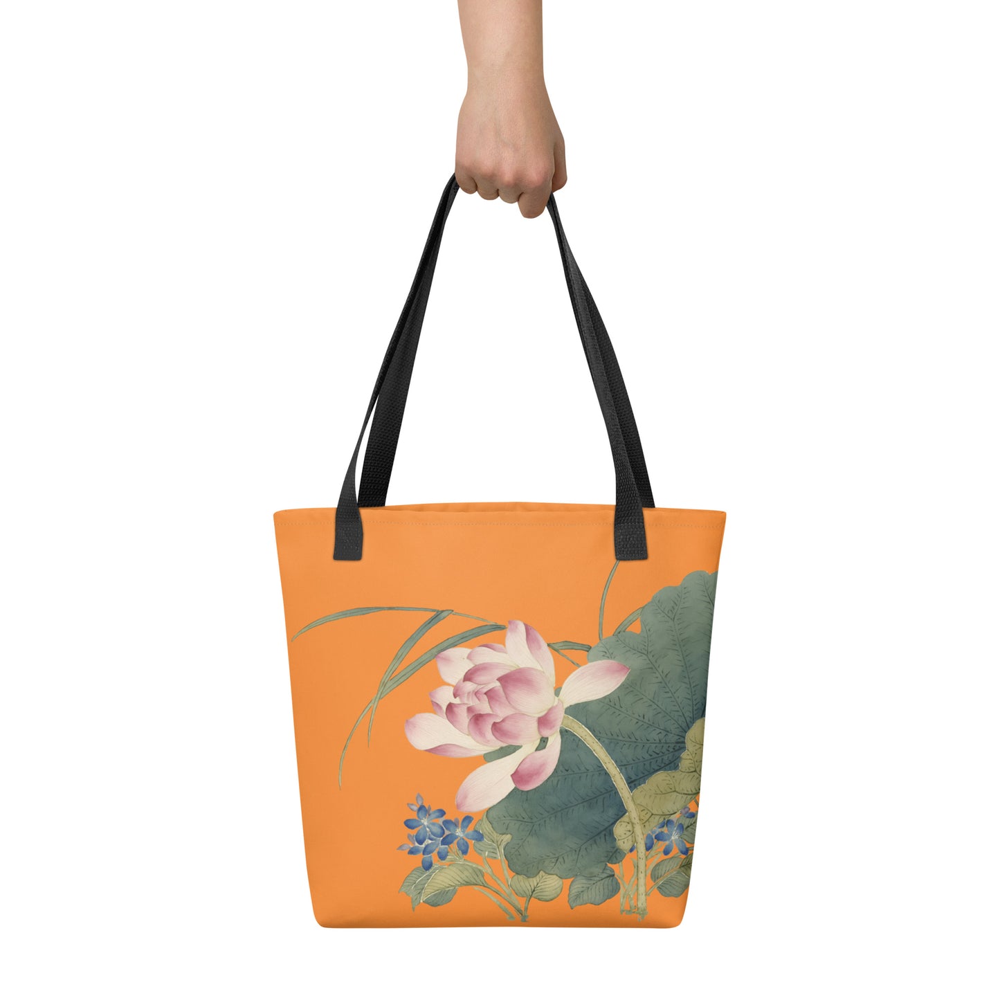 The Spirit of Flowers in Twelve Months｜Lotus in Bloom｜Tote bag｜Orange