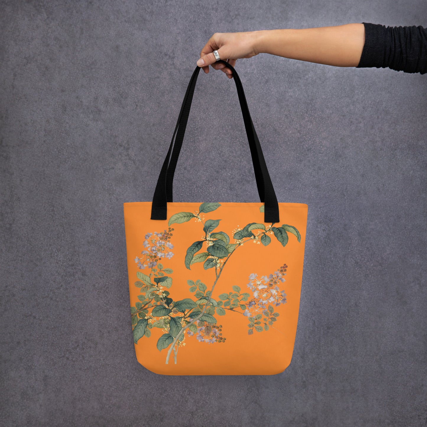 The Spirit of Flowers in Twelve Months｜Osmanthus and Crape Myrtle in Bloom｜Tote bag｜Orange