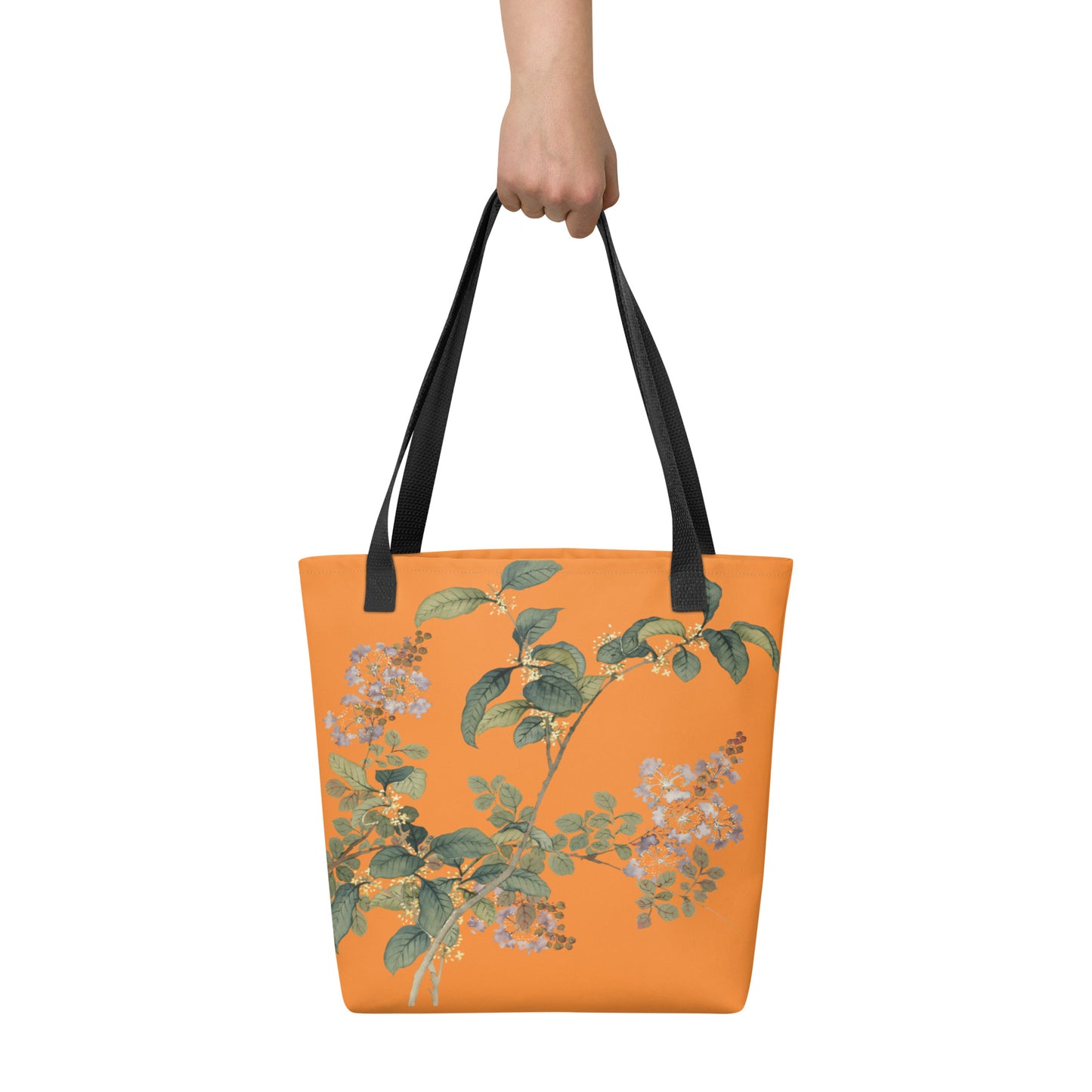 The Spirit of Flowers in Twelve Months｜Osmanthus and Crape Myrtle in Bloom｜Tote bag｜Orange