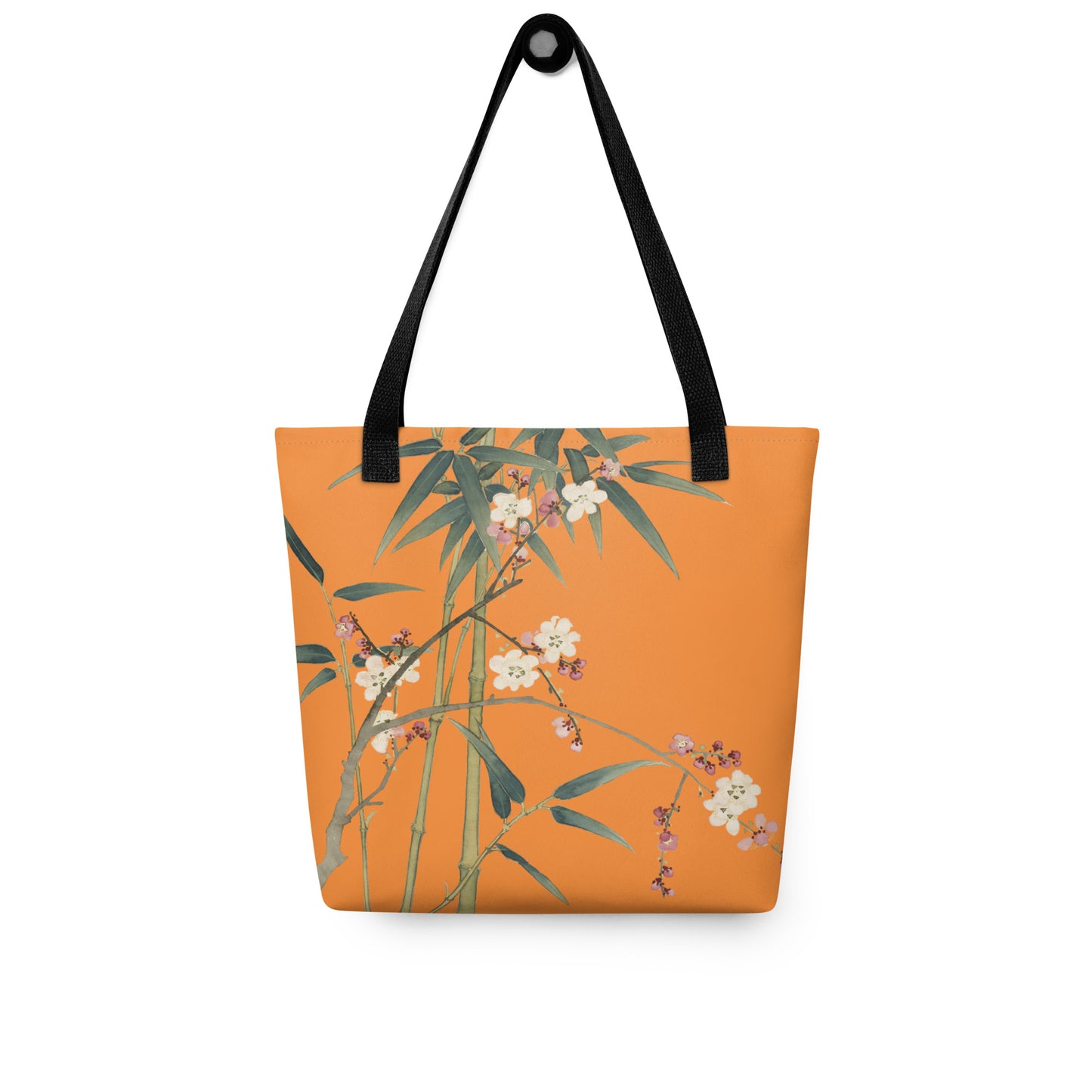 The Spirit of Flowers in Twelve Months｜Crimson Plum Blossom and Lush Green Bamboo｜Tote bag｜Orange