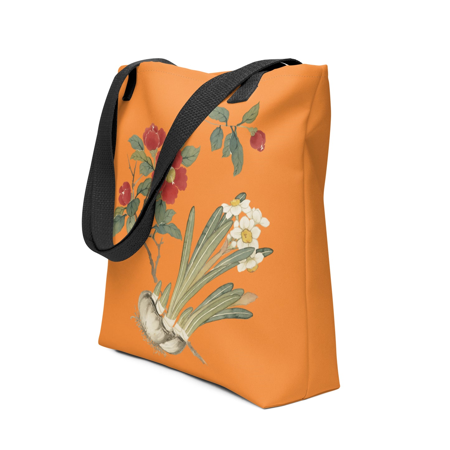 The Spirit of Flowers in Twelve Months｜Narcissus and Camelia in Bloom｜Tote bag｜Orange