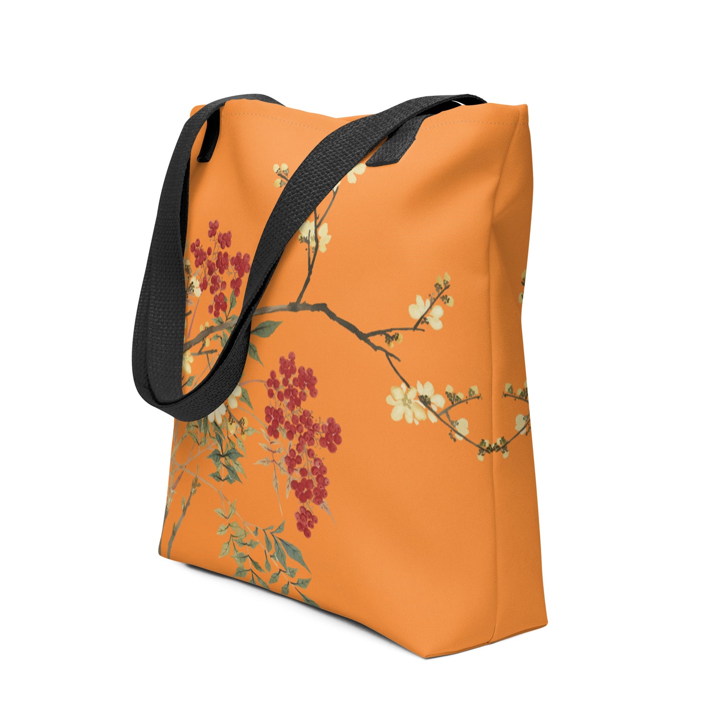 The Spirit of Flowers in Twelve Months｜Blooming Wintersweet and Heavenly Bamboo｜Tote bag｜Orange