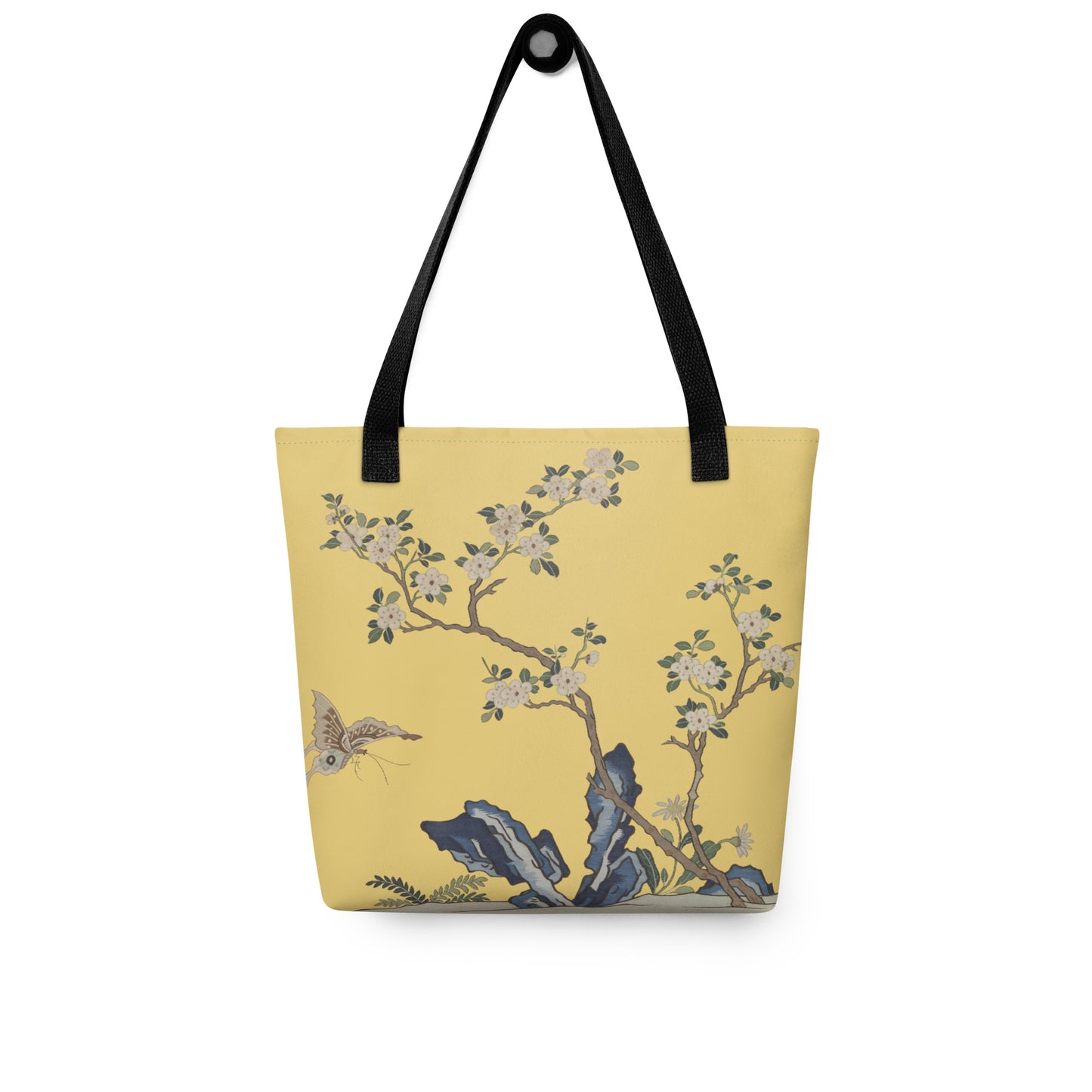 Kesi Flower Album｜White Plum Blossoms and Butterfly｜Tote bag｜Gold