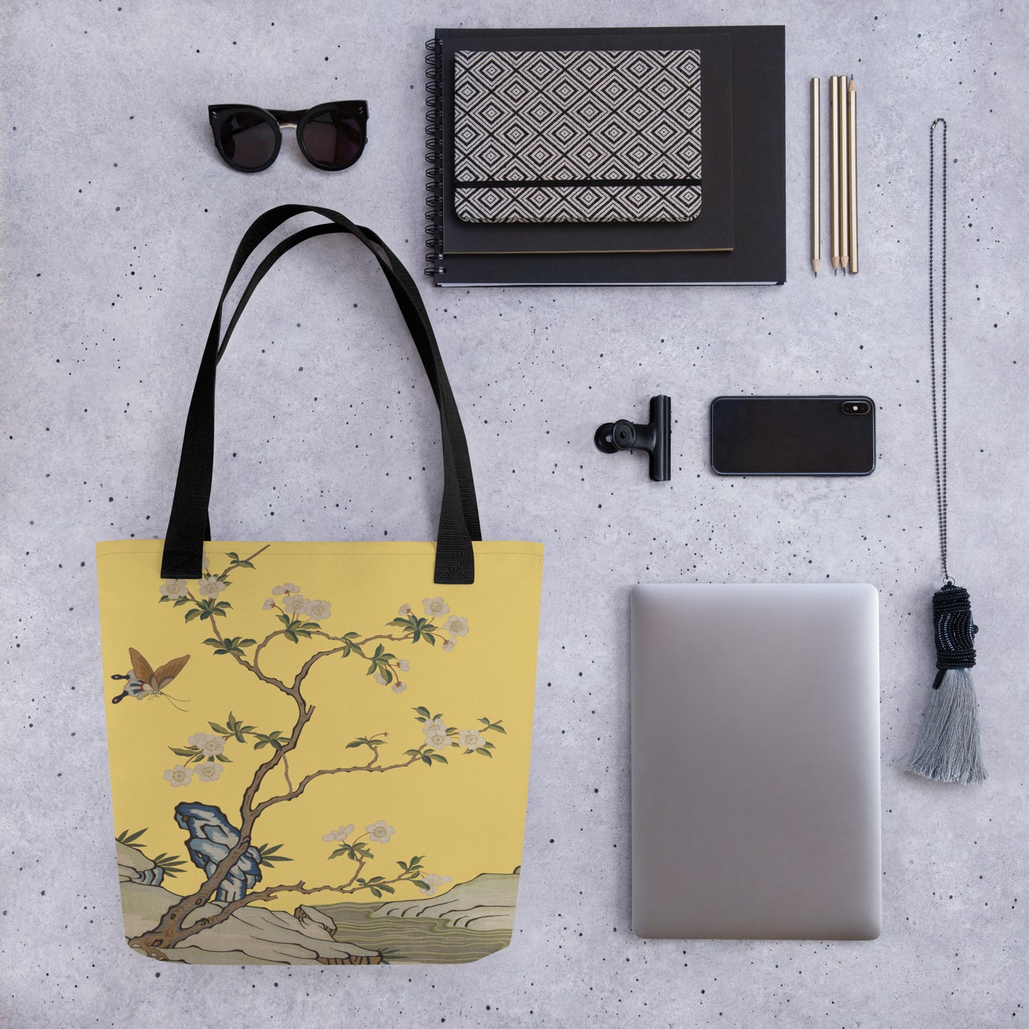 Kesi Flower Album｜Plum Blossoms and Butterfly｜Tote bag｜Gold