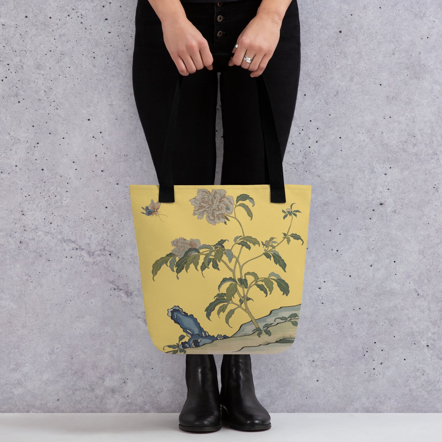 Kesi Flower Album｜Peonies and Butterfly｜Tote bag｜Gold