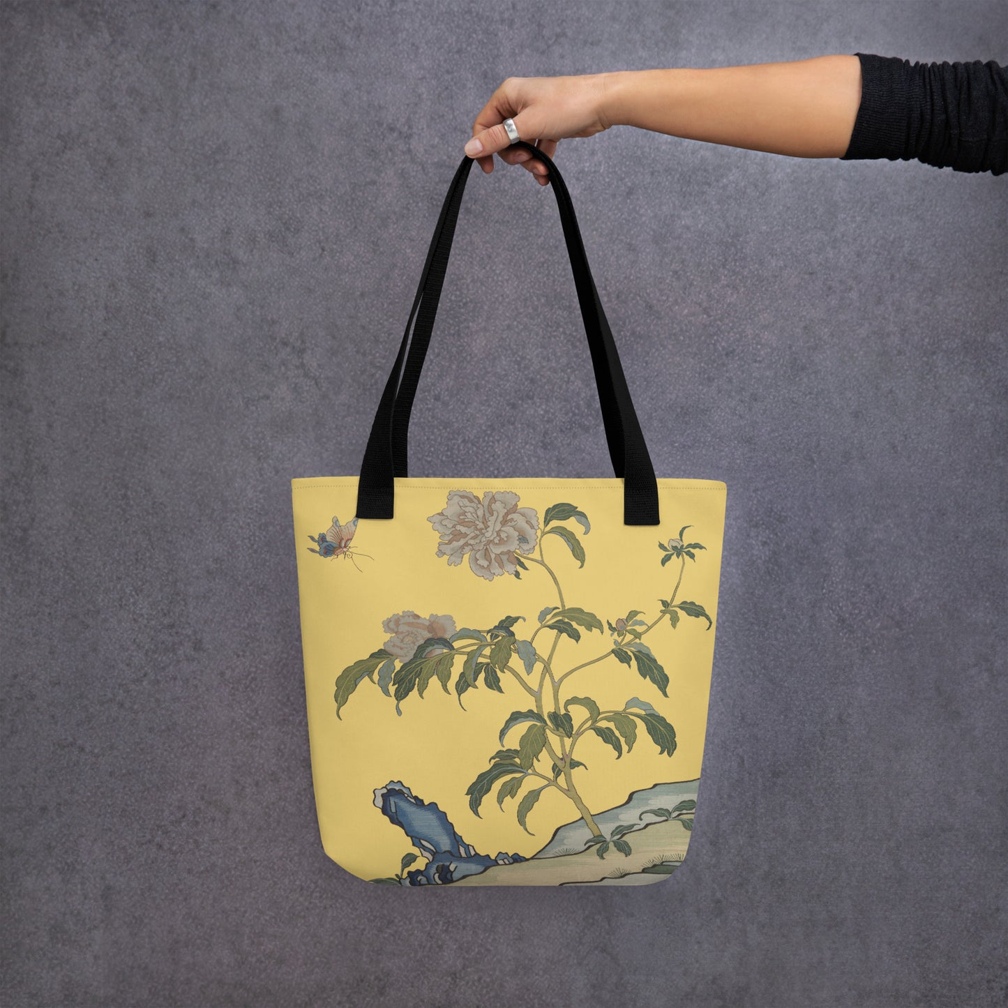 Kesi Flower Album｜Peonies and Butterfly｜Tote bag｜Gold