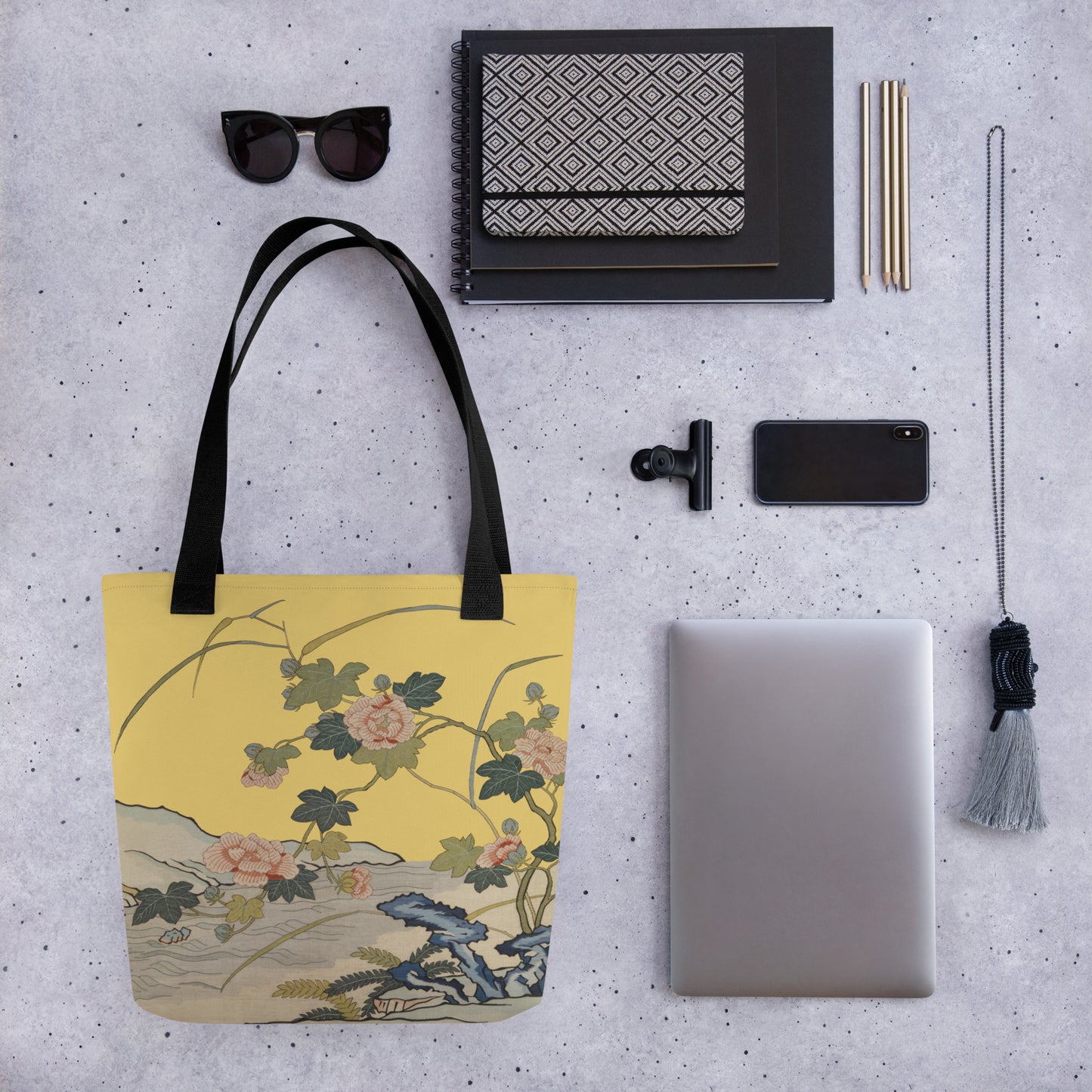 Kesi Flower Album｜Hibiscus by the Water｜Tote bag｜Gold