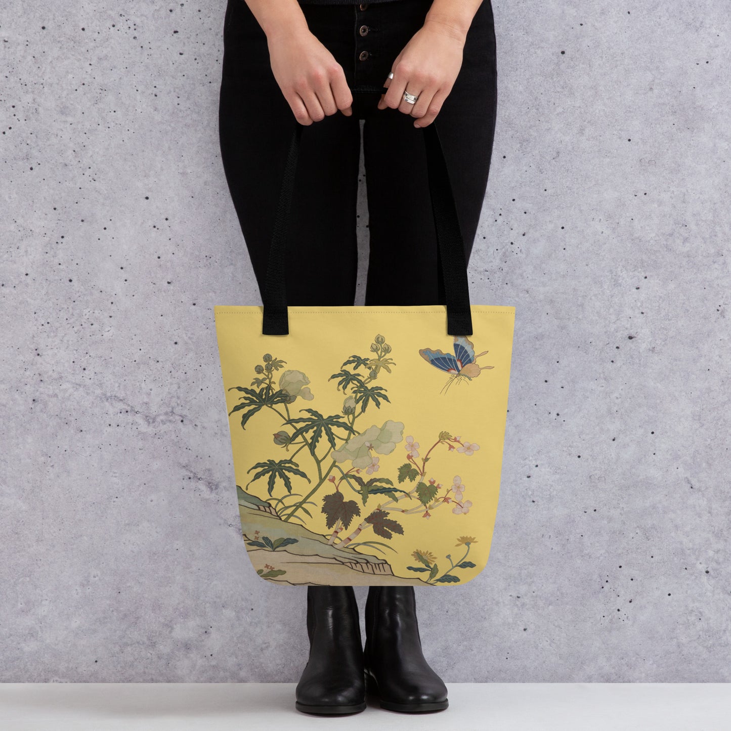 Kesi Flower Album｜Hibiscus and Begonia Blossoms｜Tote bag｜Gold